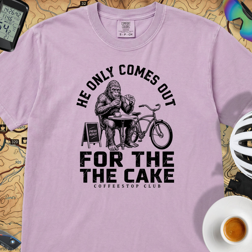 Only For The Cake Cyclist T-Shirt — Orchid
