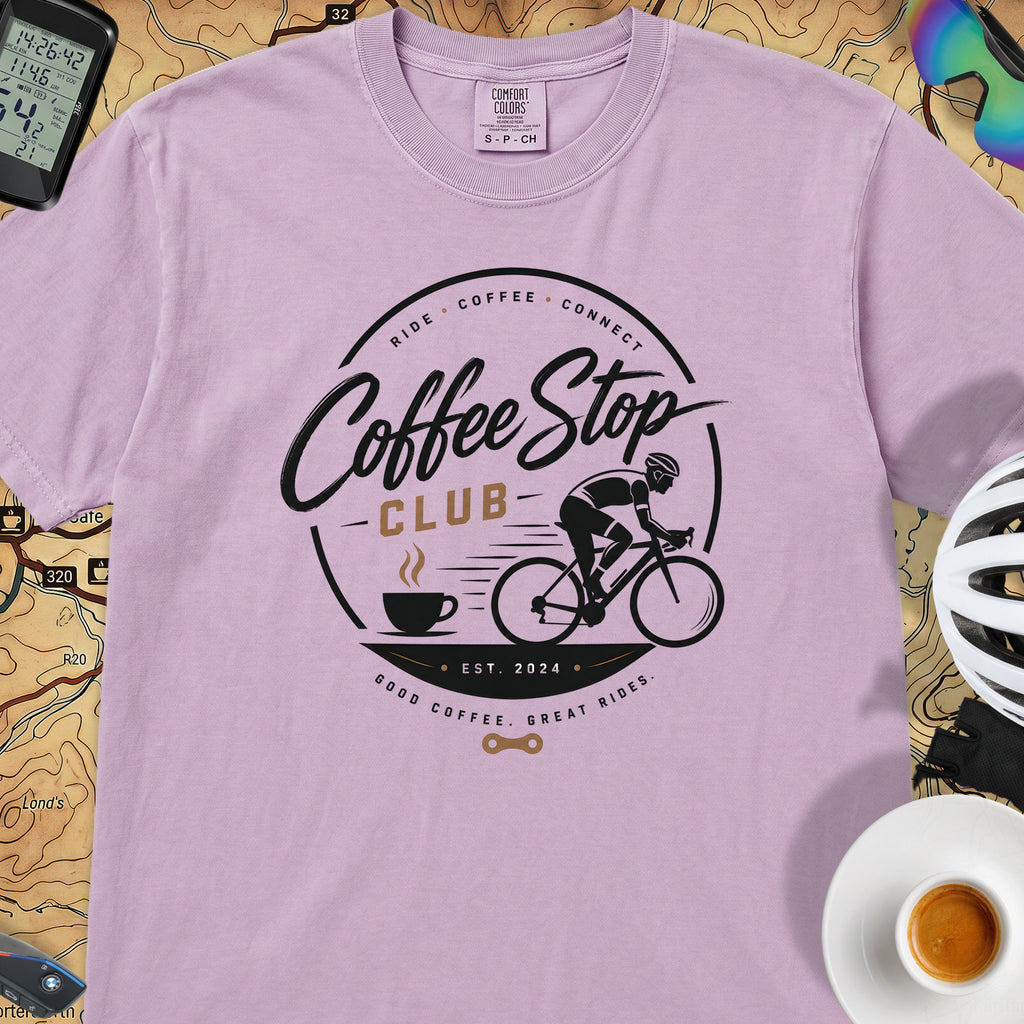 Good Coffee Stop Club T‑Shirt — Orchid