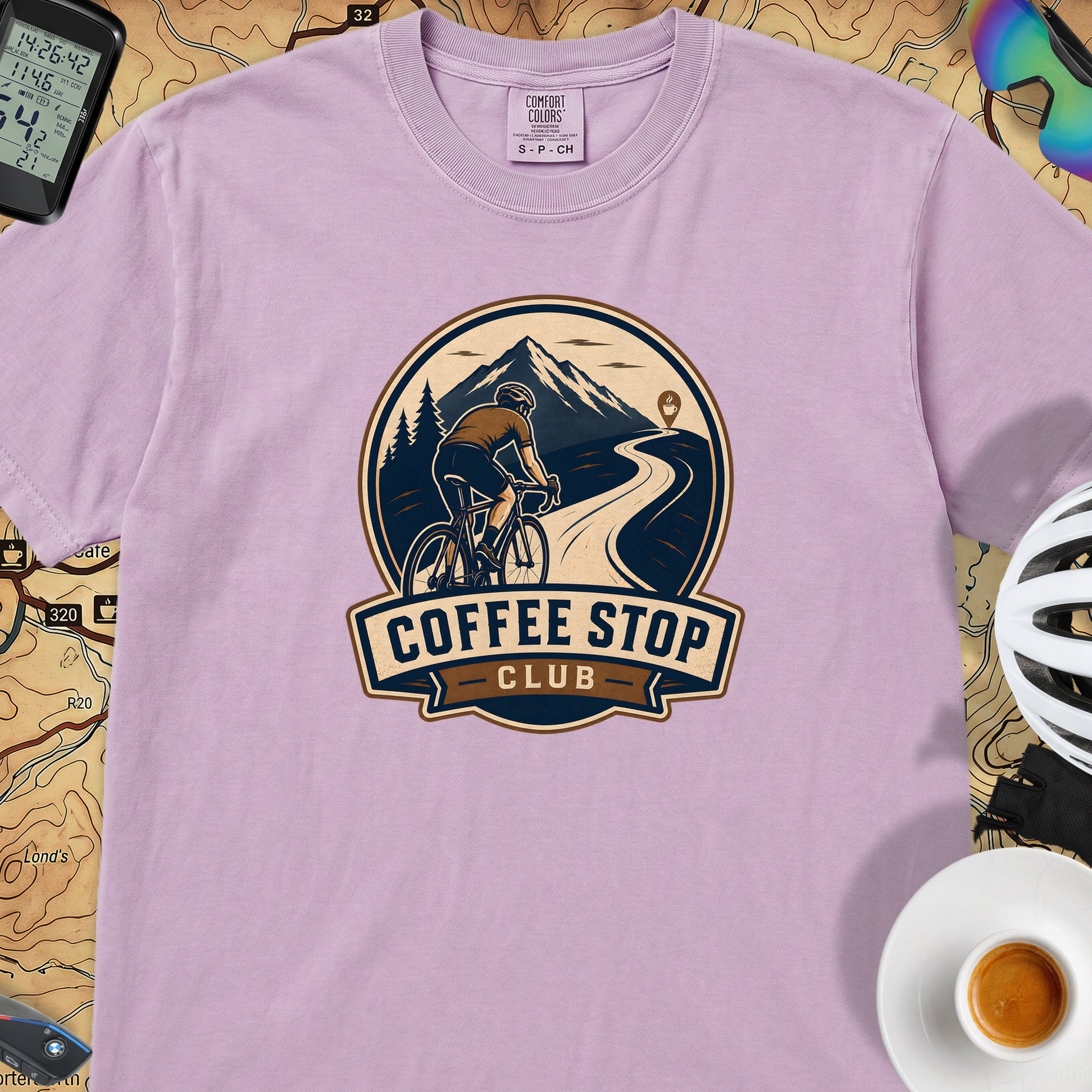 Coffee Stop Club Riders T-Shirt — Orchid