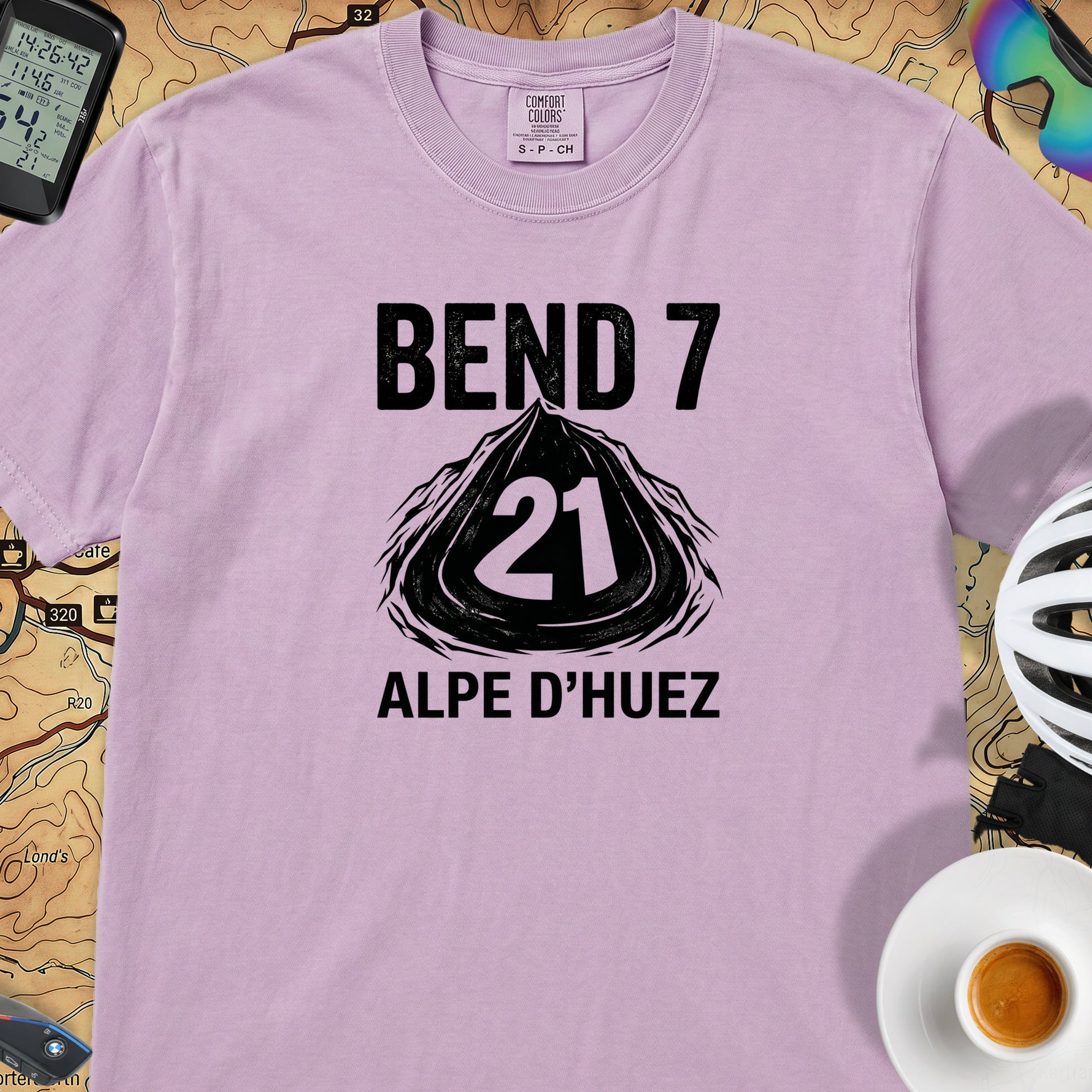 Bend 7 Alpe d'Huez Cyclist T-Shirt — Orchid