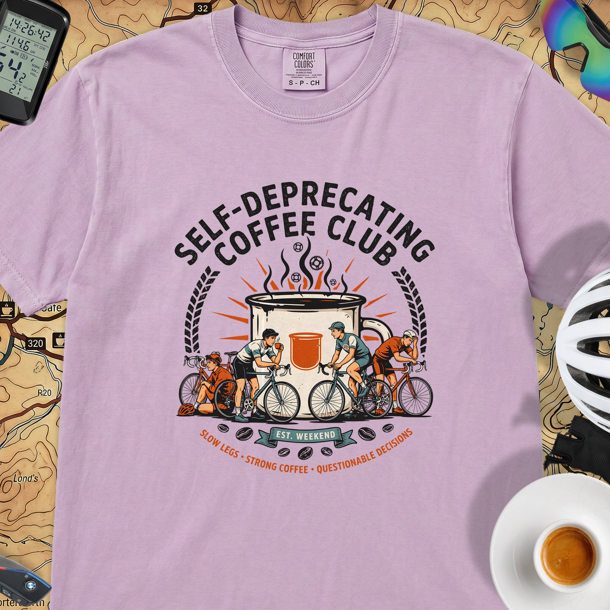 Self-Deprecating Cyclist T-Shirt — Orchid