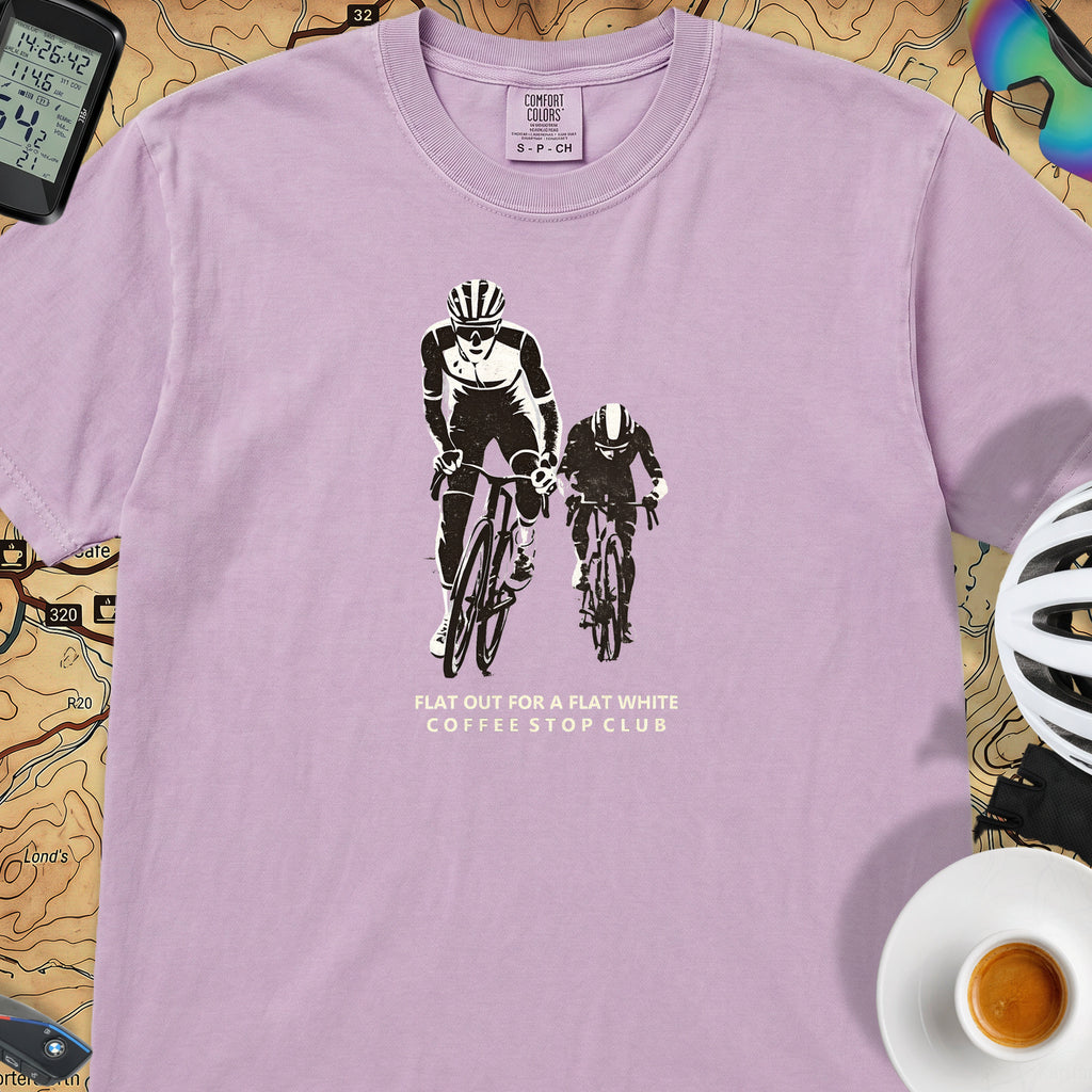 Flat Out 4 Flat White T-Shirt — Orchid