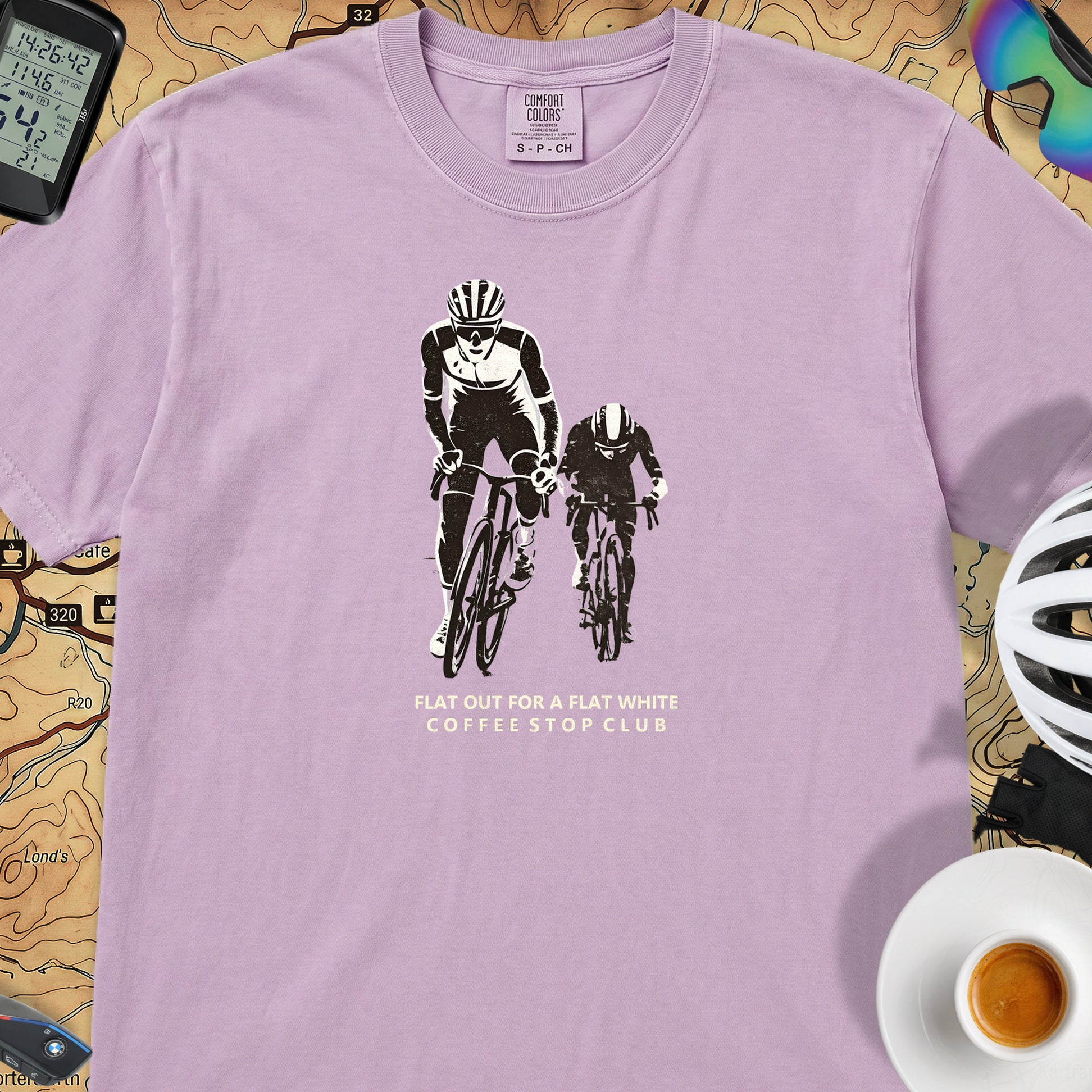 Flat Out 4 Flat White T-Shirt — Orchid