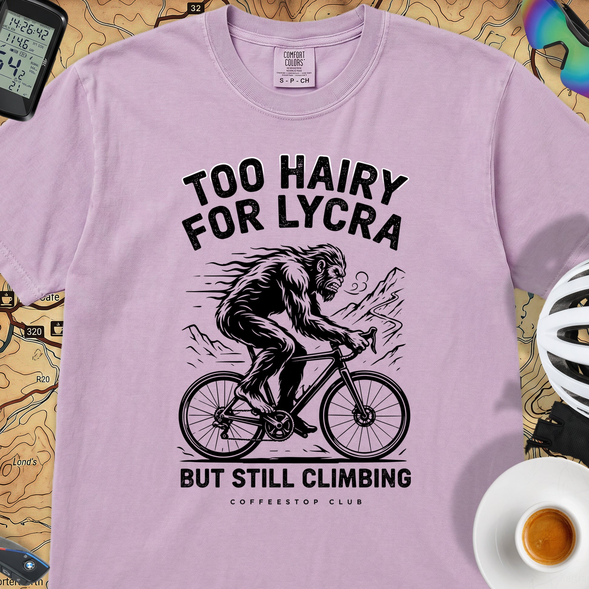 Too Hairy Cycling T-Shirt — Orchid