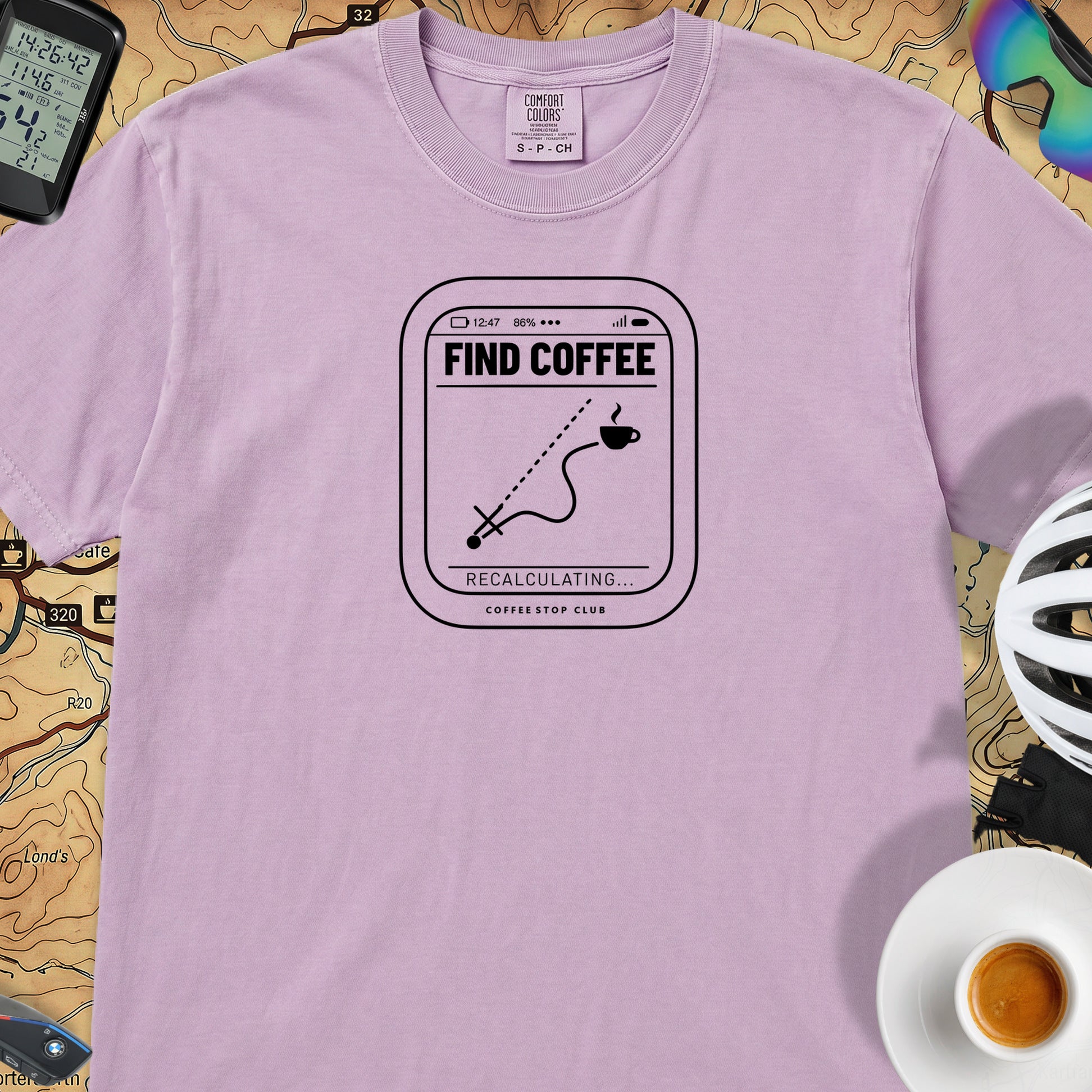 Recalculating For Coffee T-Shirt — Orchid