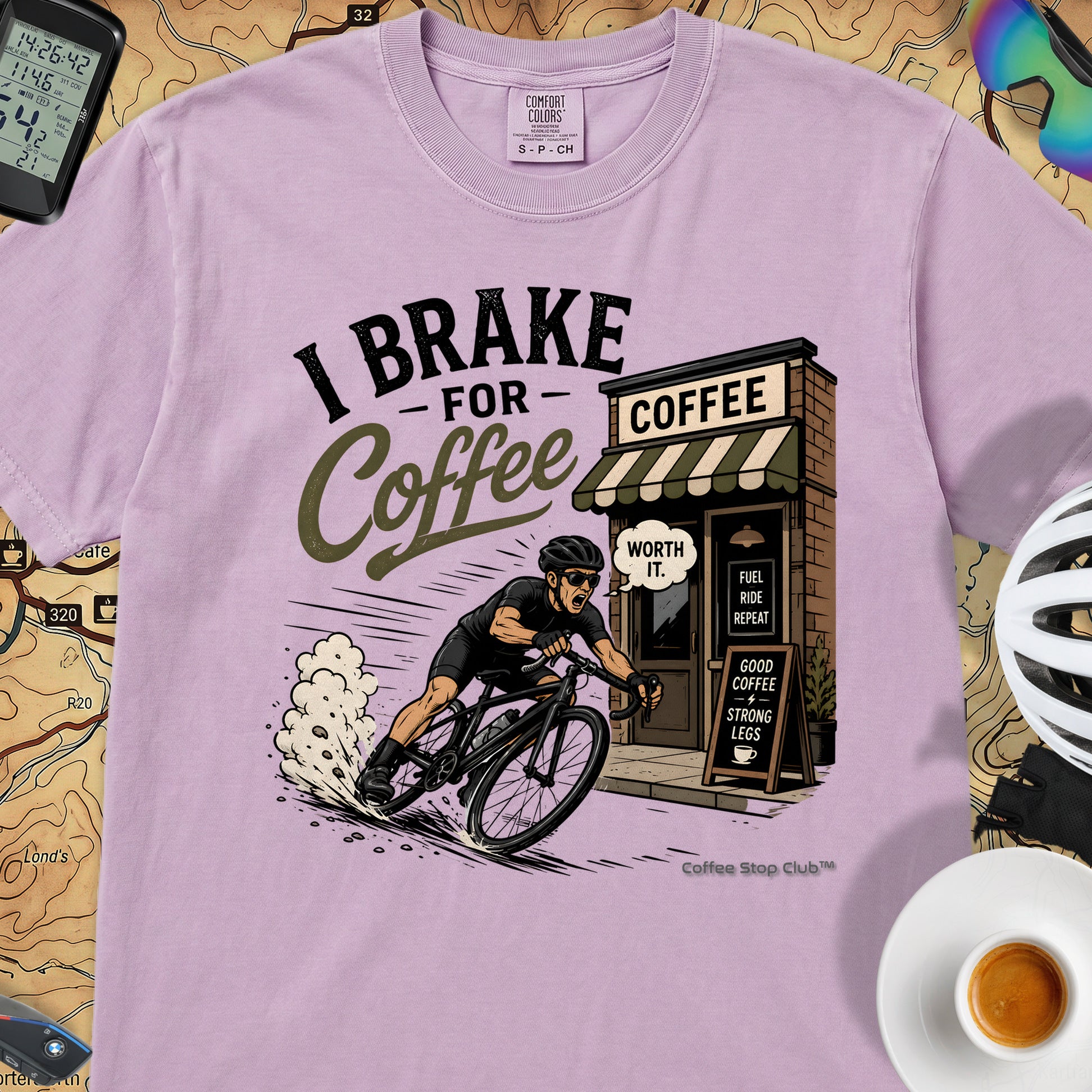 Big Brake For Coffee T-Shirt — Orchid