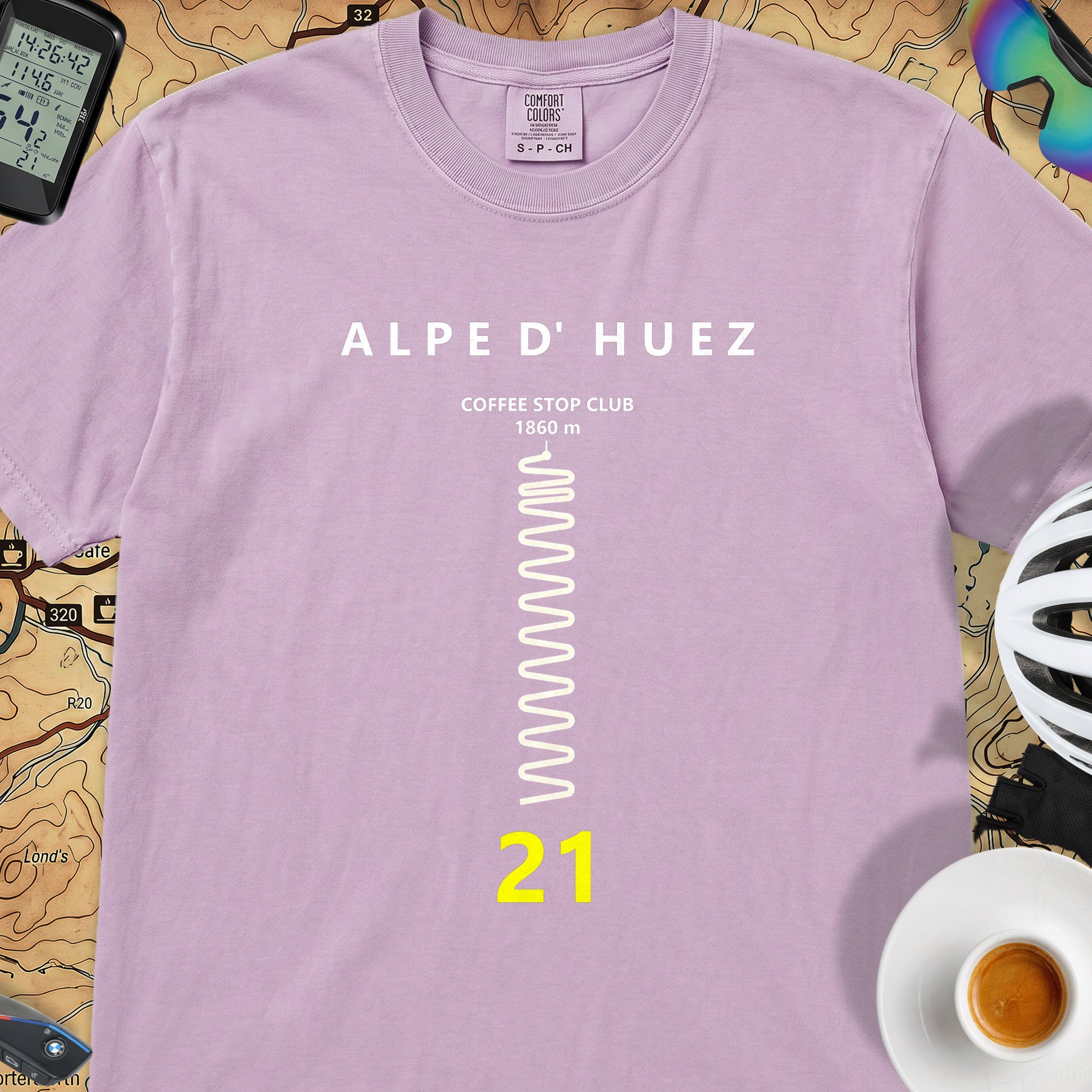 Alpe d'Huez Hairpin T-Shirt — Orchid
