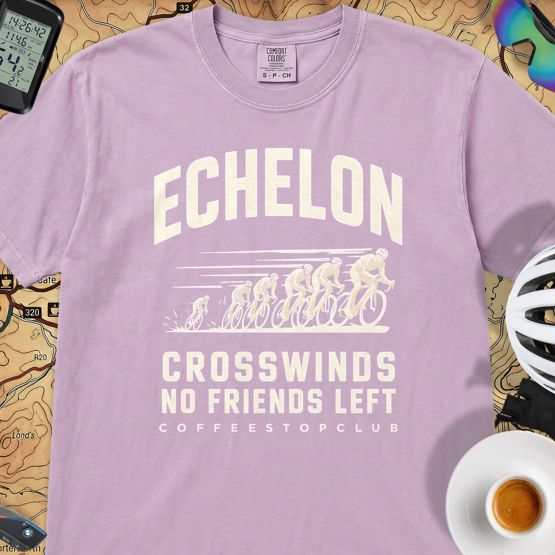 Crosswinds & No Friends Cycling T-Shirt — Orchid