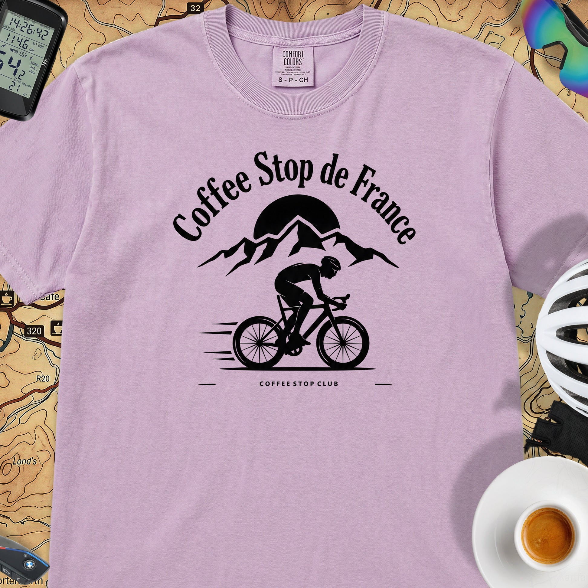 Coffee Stop de France T-Shirt — Orchid