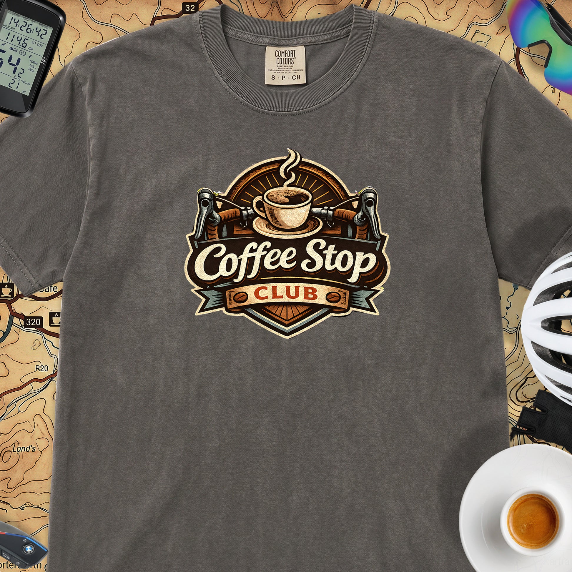 Vintage Coffee Stop Club T‑Shirt — Pepper