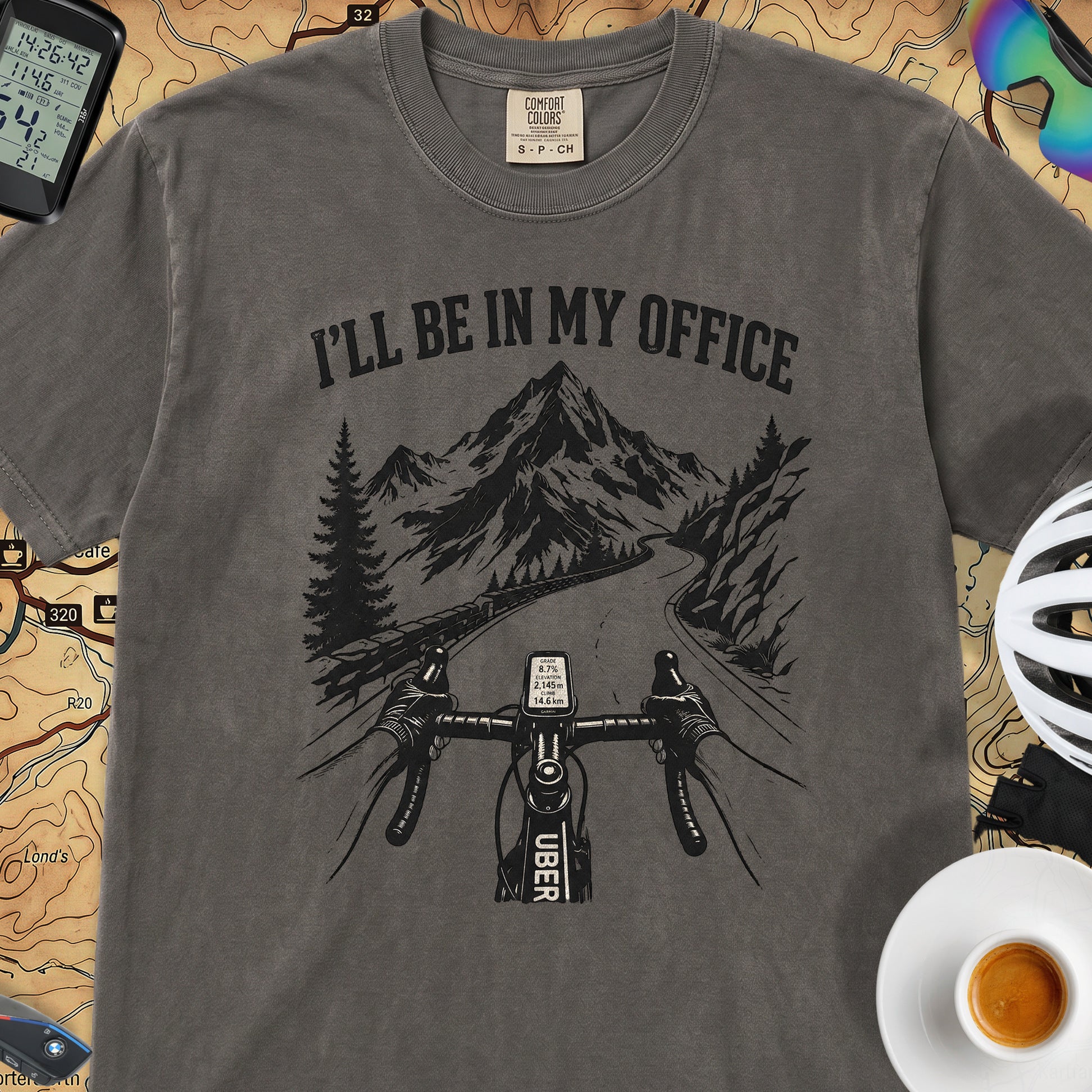 I'll Be In My Office Bike T‑Shirt — Pepper