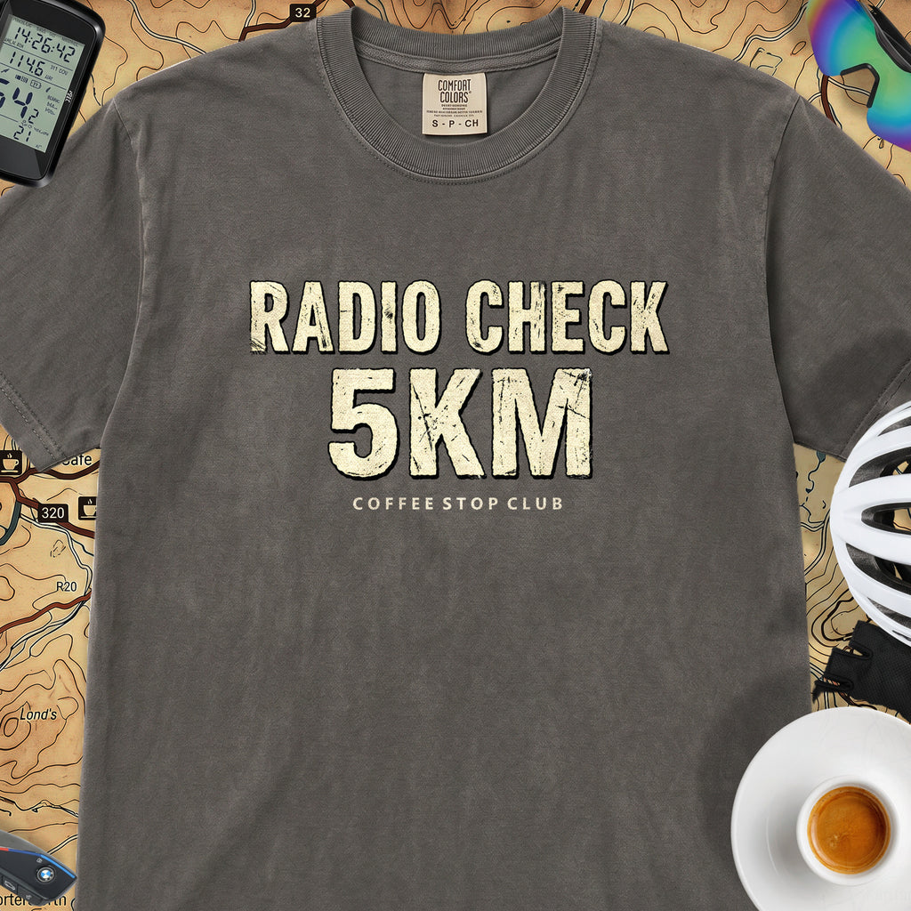 Radio Check 5Km Tour T‑Shirt — Pepper