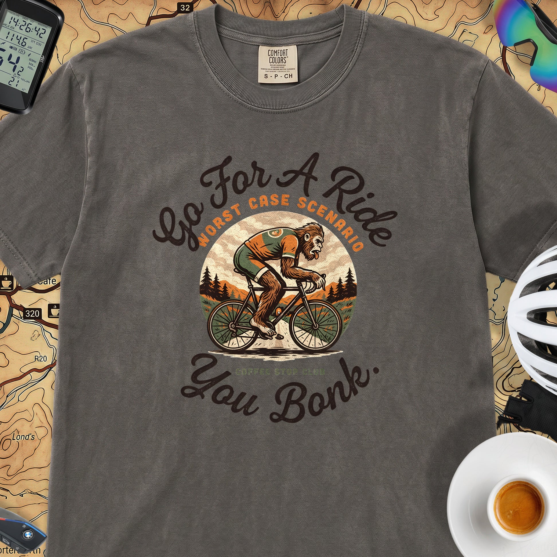 Go For A Ride Biker T‑Shirt — Pepper