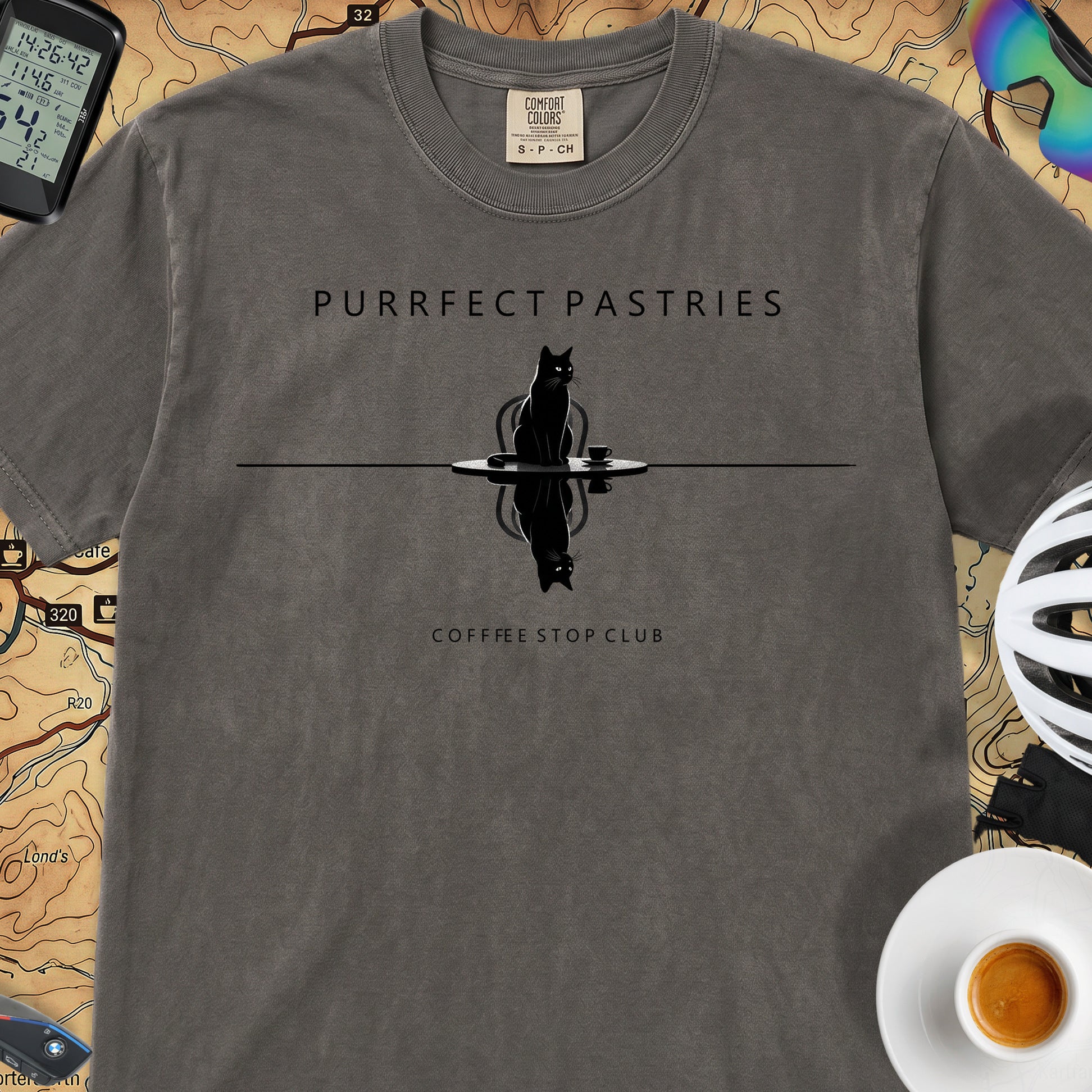 Cat Reflection Cycling T-Shirt — Pepper