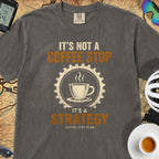 Coffee Stop Strategy Cycling T-Shirt — Pepper