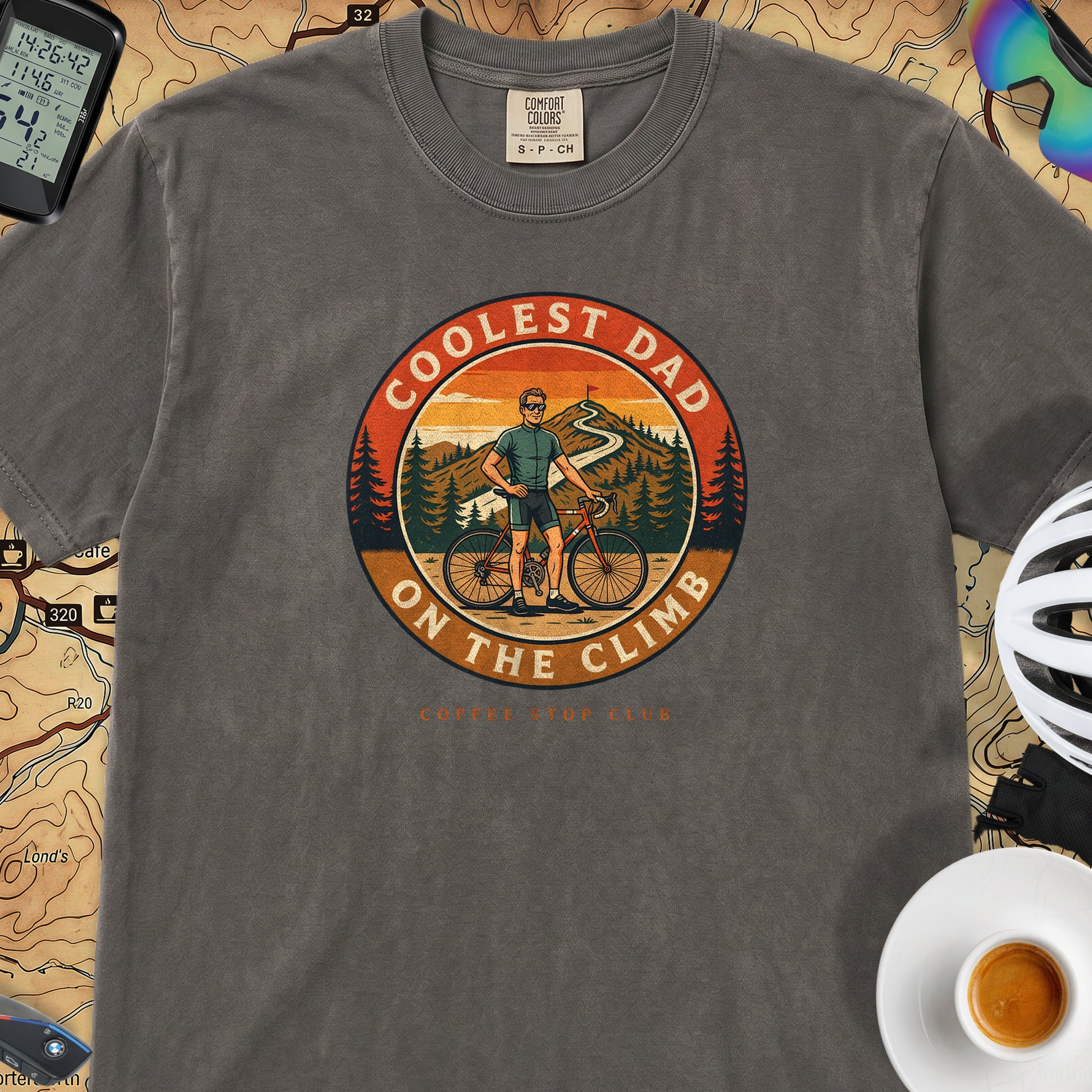 Coolest Dad On The Climb T-Shirt — Pepper