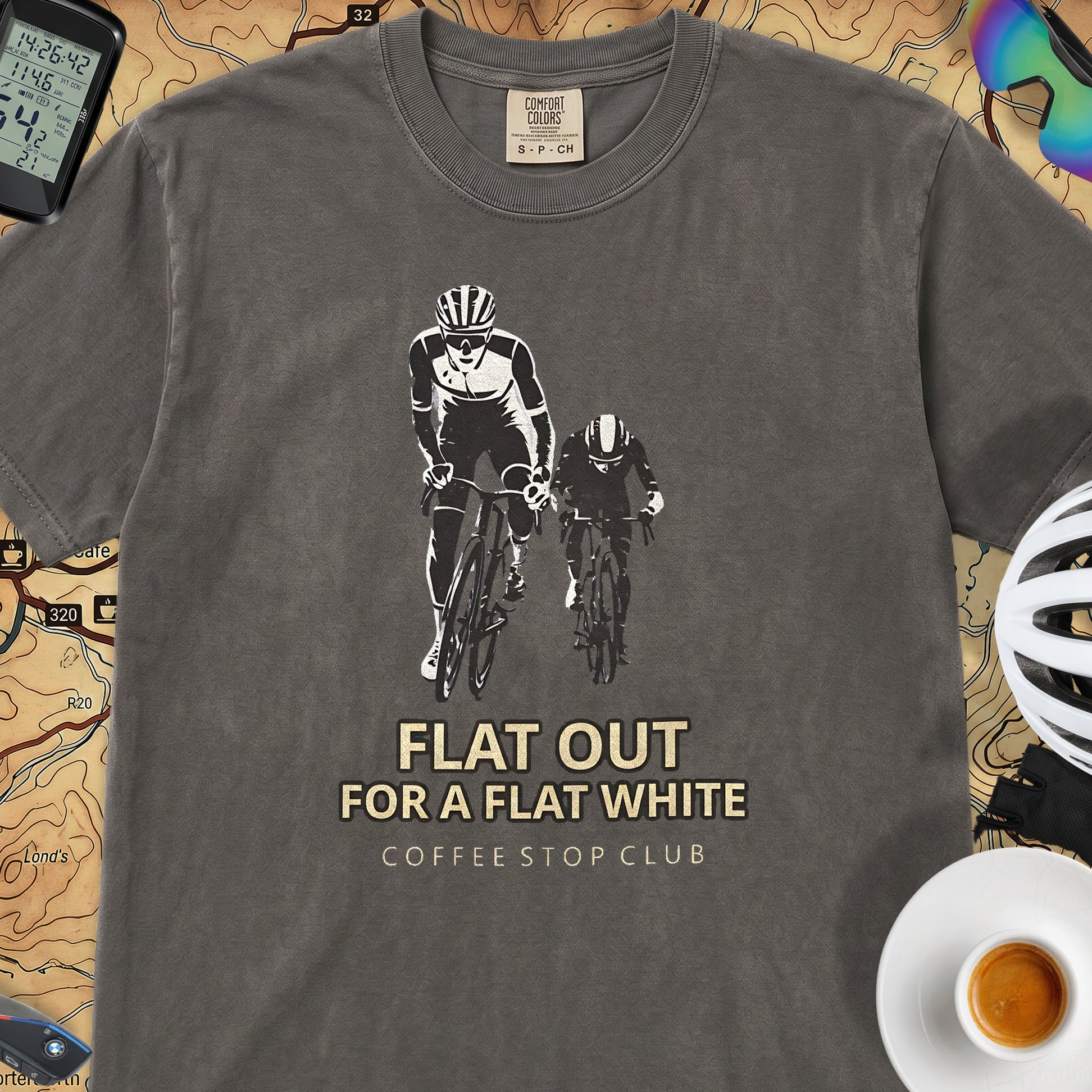 Flat Out For a Flat White Cycling T-Shirt