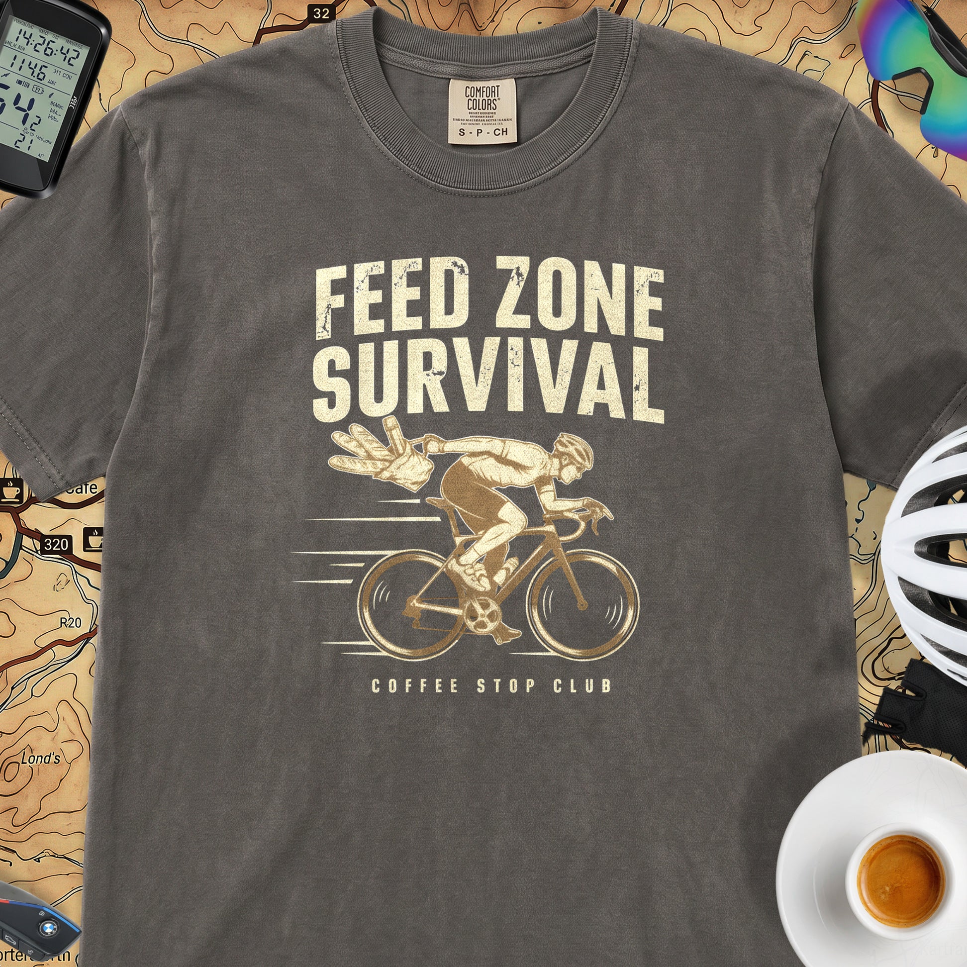 Feed Zone Survival Cycling T-Shirt — Pepper