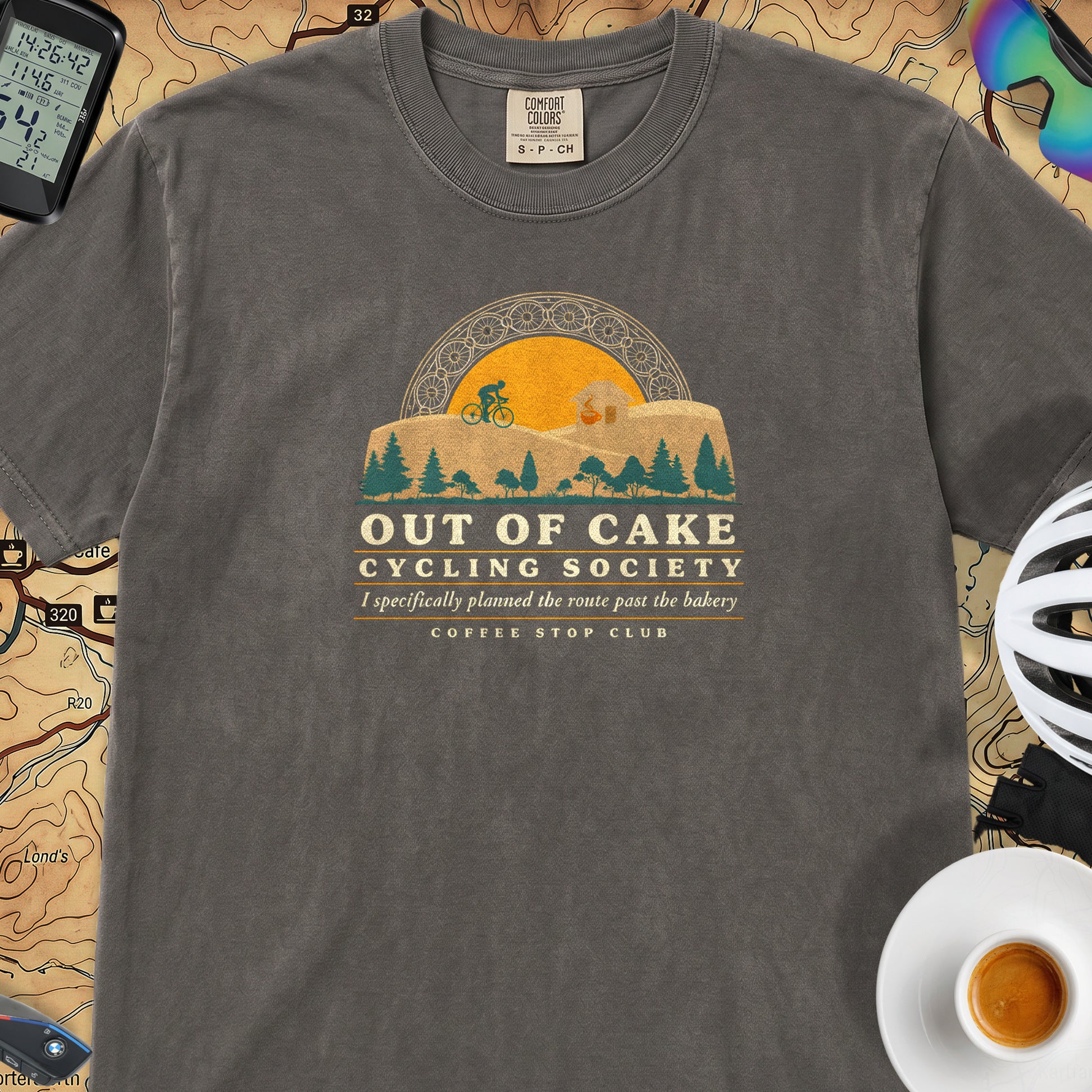Out of Cake Cycling T-Shirt — Pepper