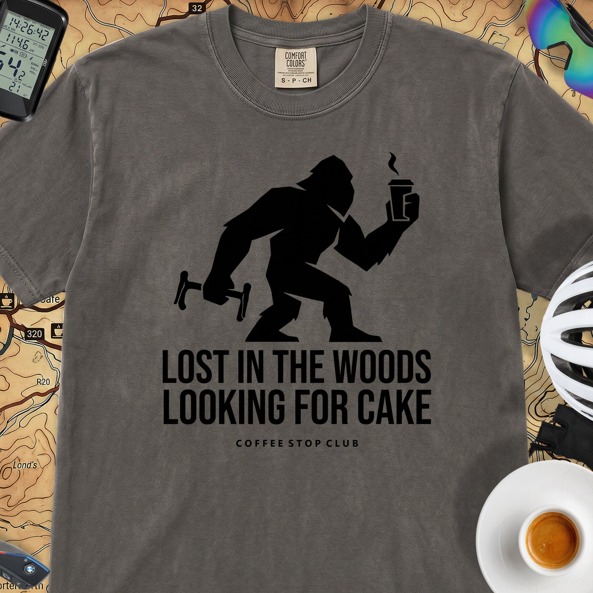 Lost in the Woods Bigfoot T‑Shirt — Pepper