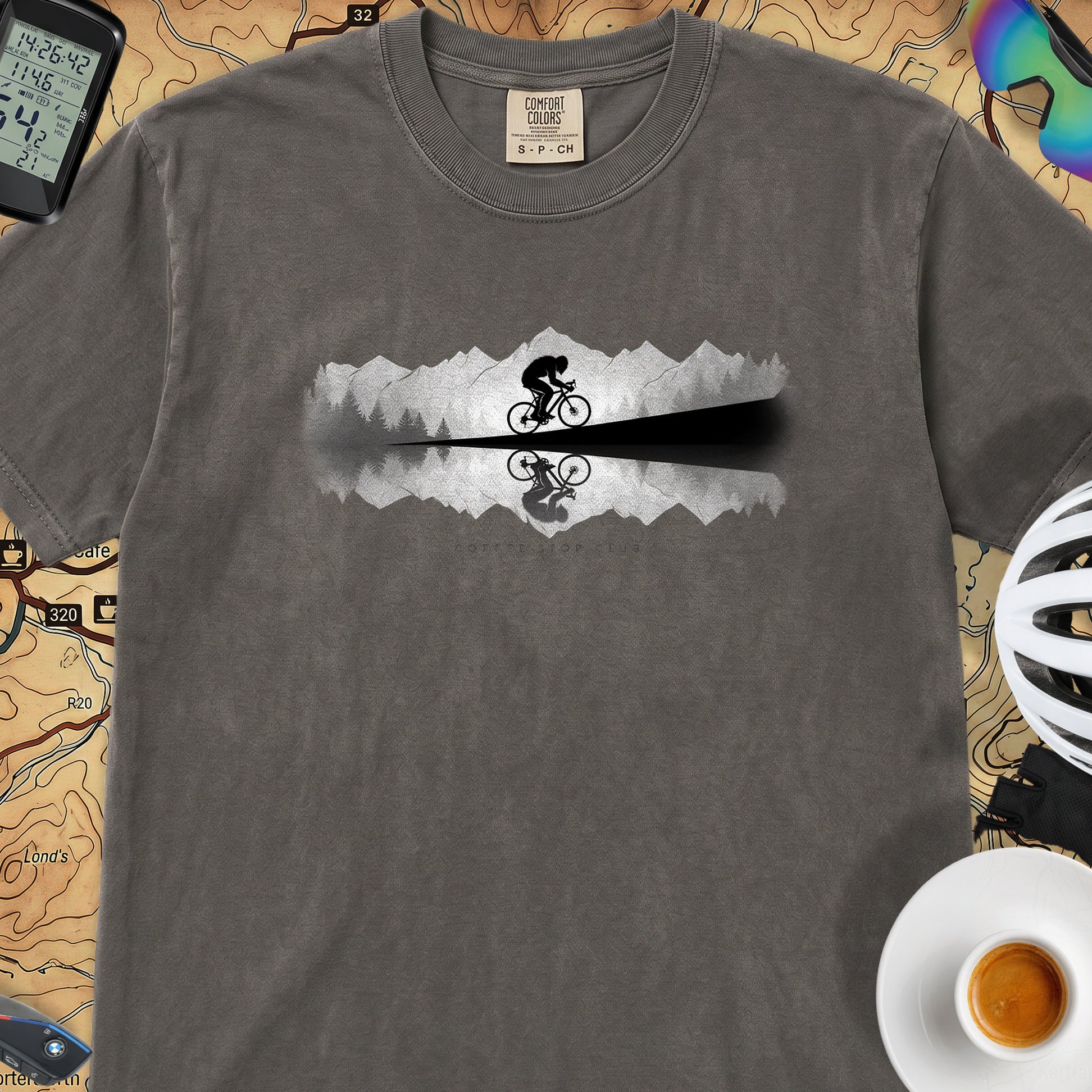 Sasquatch Reflection Cycling T-Shirt — Pepper