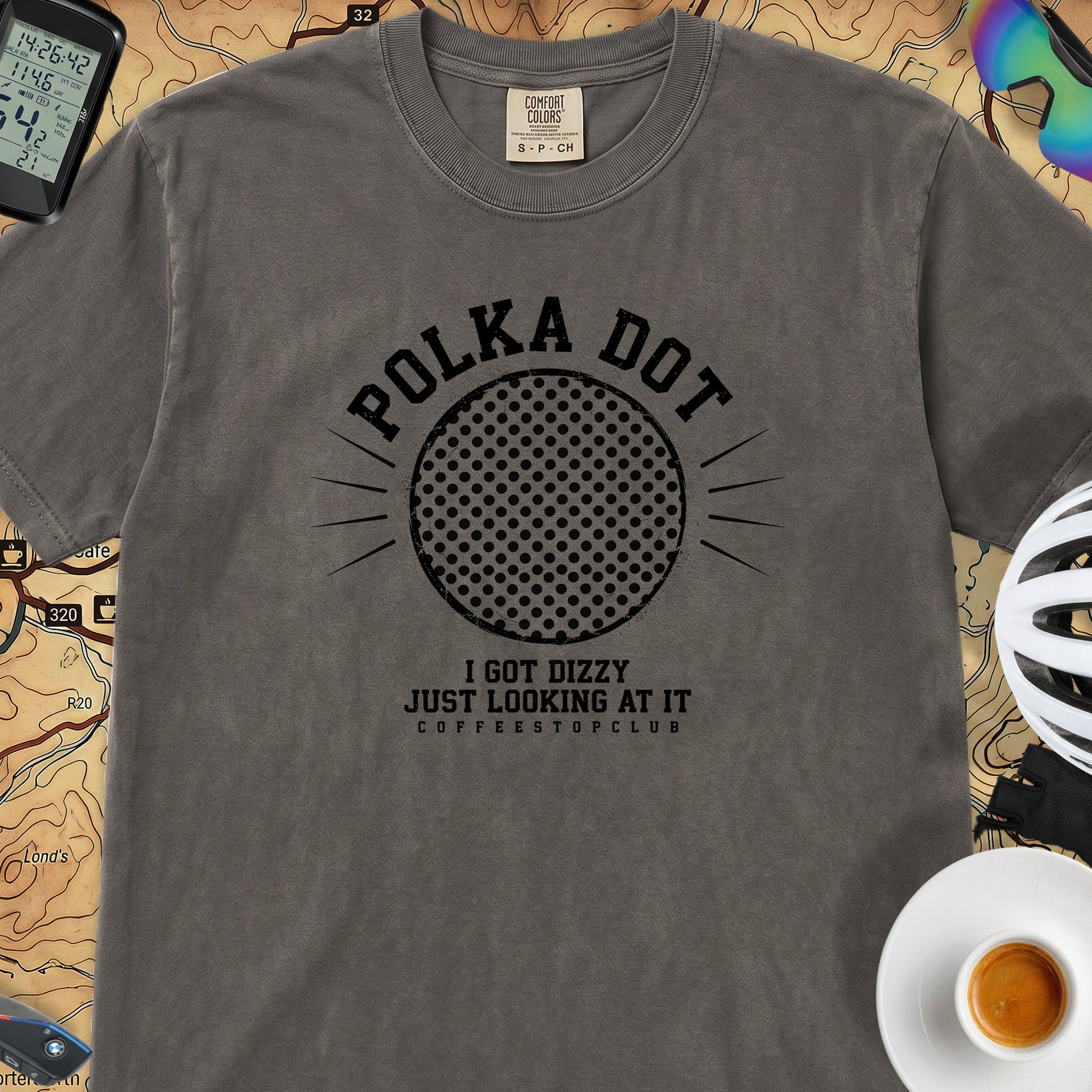 Polka Dot Yellow Cycling T-Shirt — Pepper