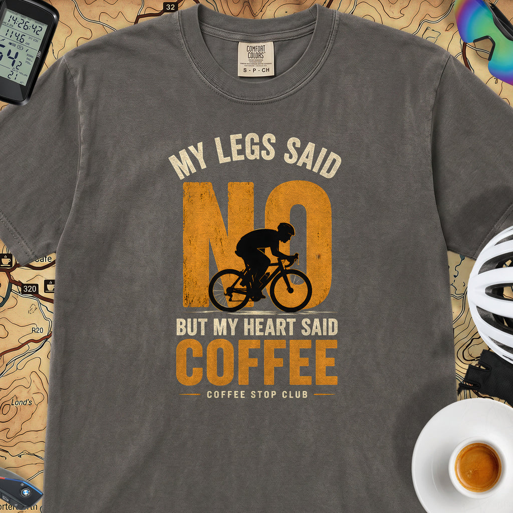 "No!" Cycling Coffee T‑Shirt  — Pepper