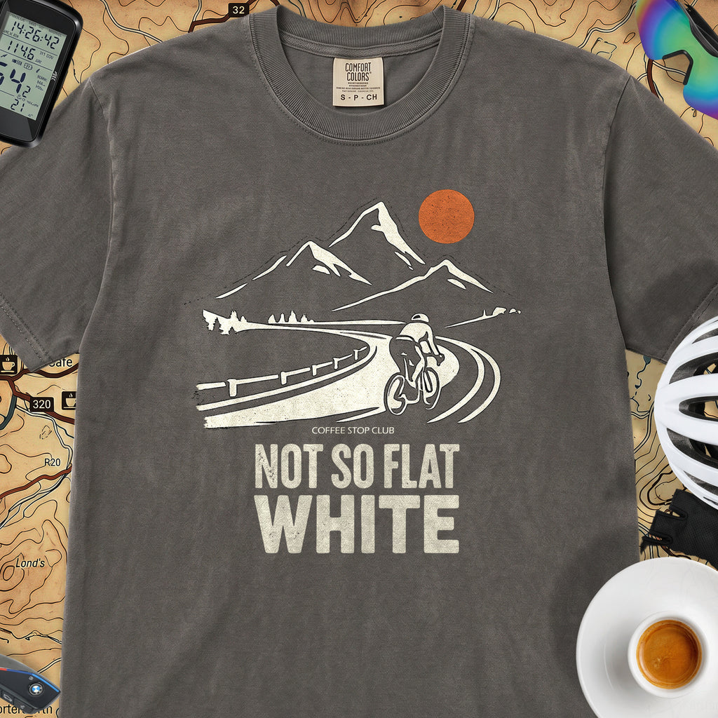 Not So Flat White Retro T-Shirt — Pepper