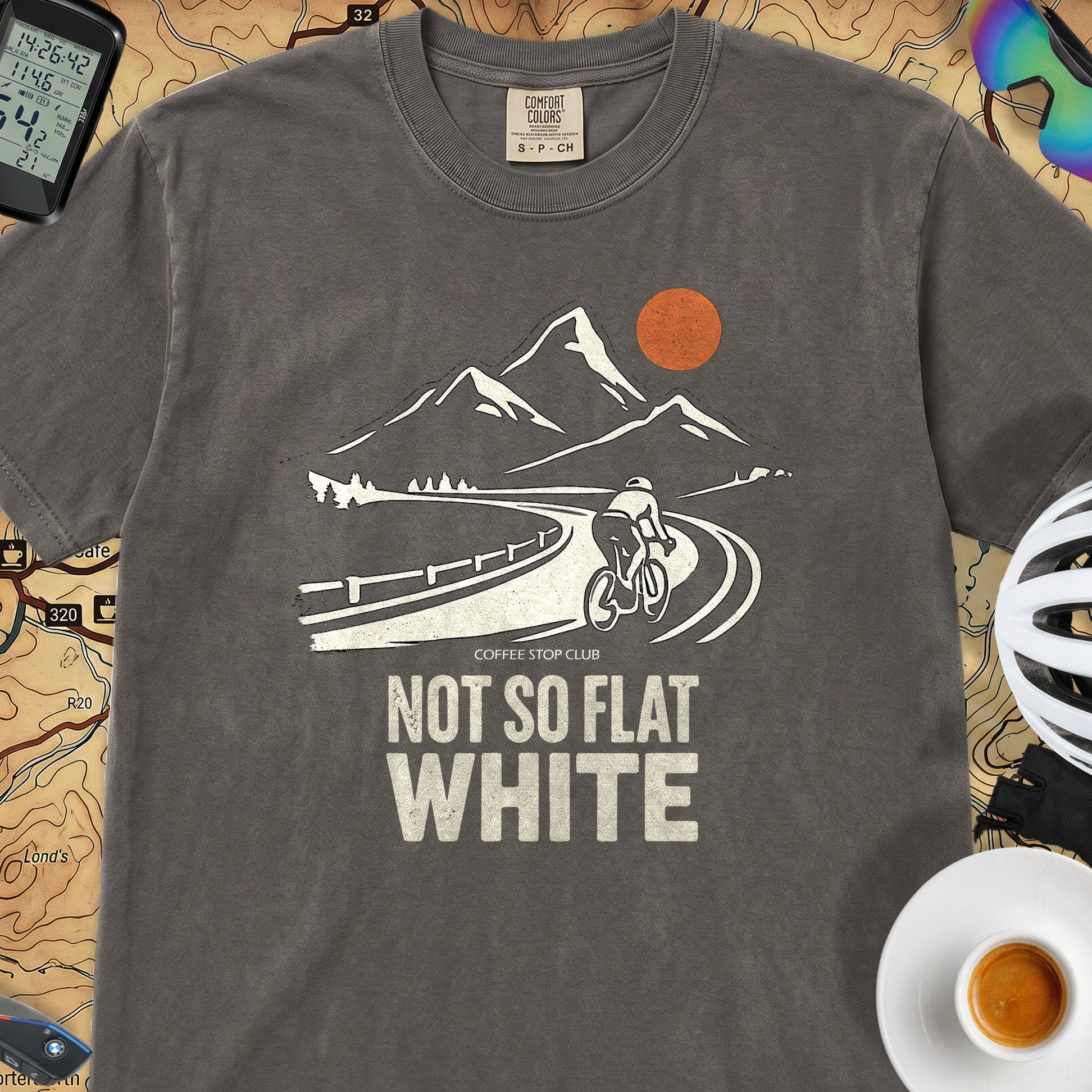 Not So Flat White Retro T-Shirt — Pepper