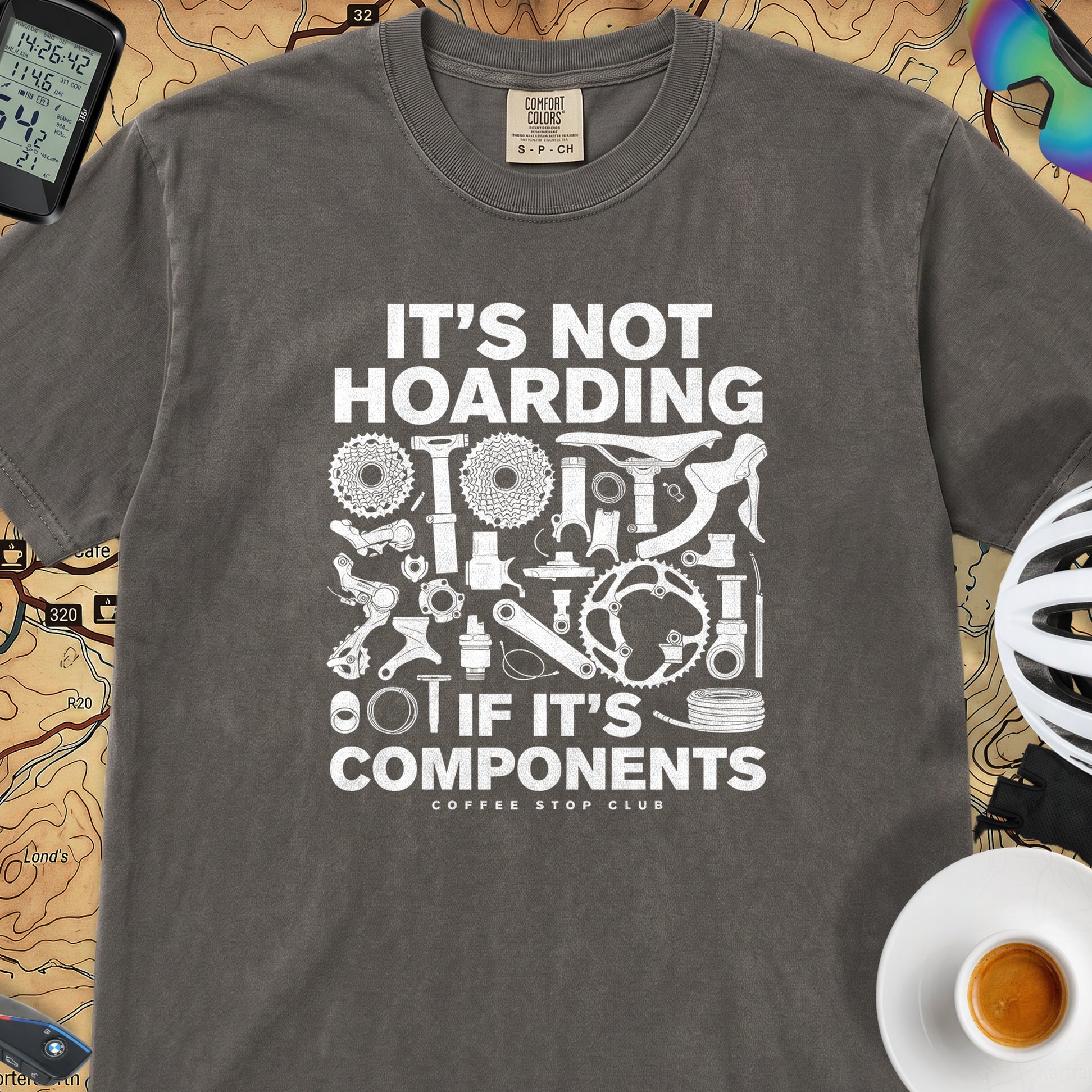 It's Not Hoarding Cycling T-Shirt — Pepper