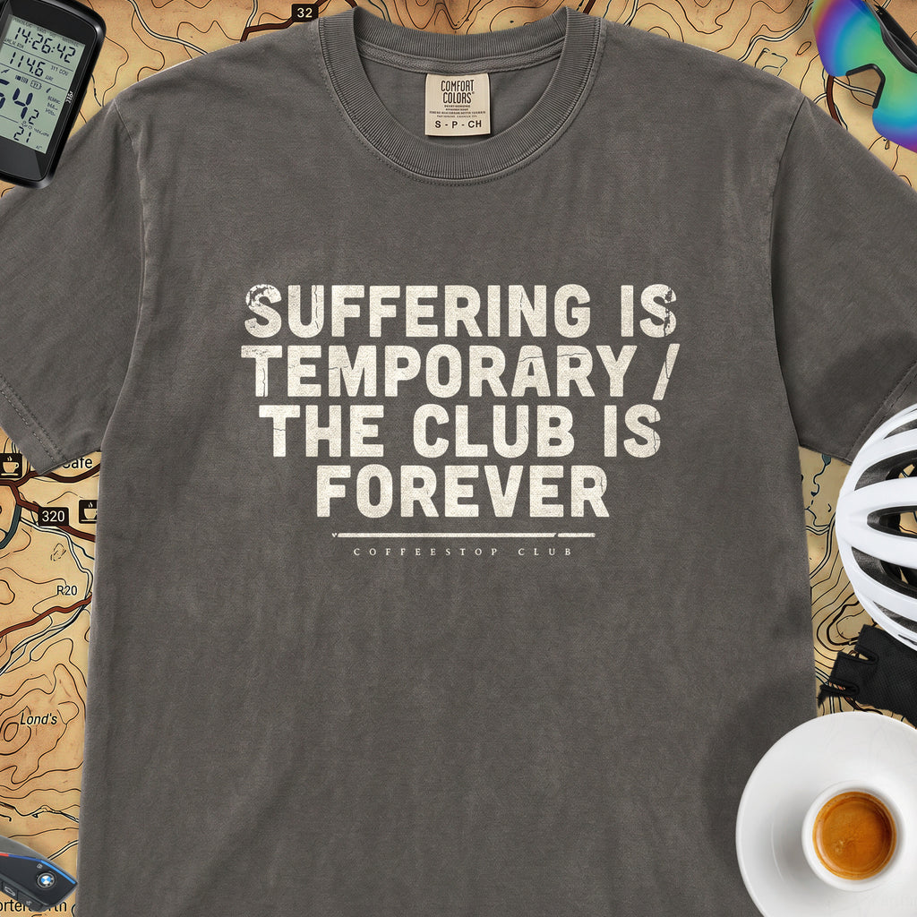 Suffering is Temporary Cycling T‑Shirt — Pepper