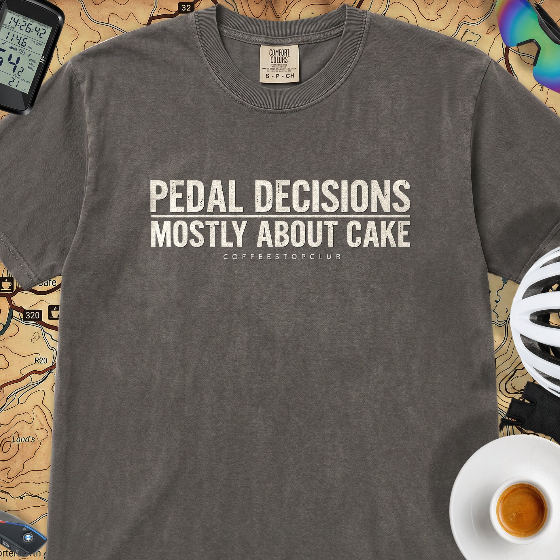 Pedal Decisicions Cycling T-Shirt — Pepper