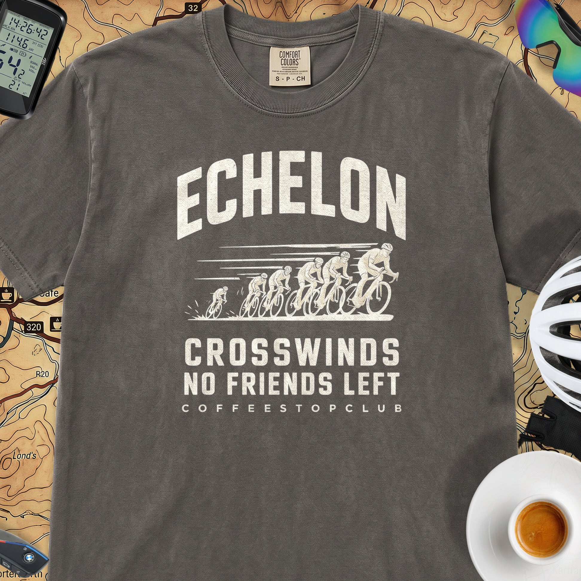 Headwinds & No Friends Cycling T-Shirt — Pepper
