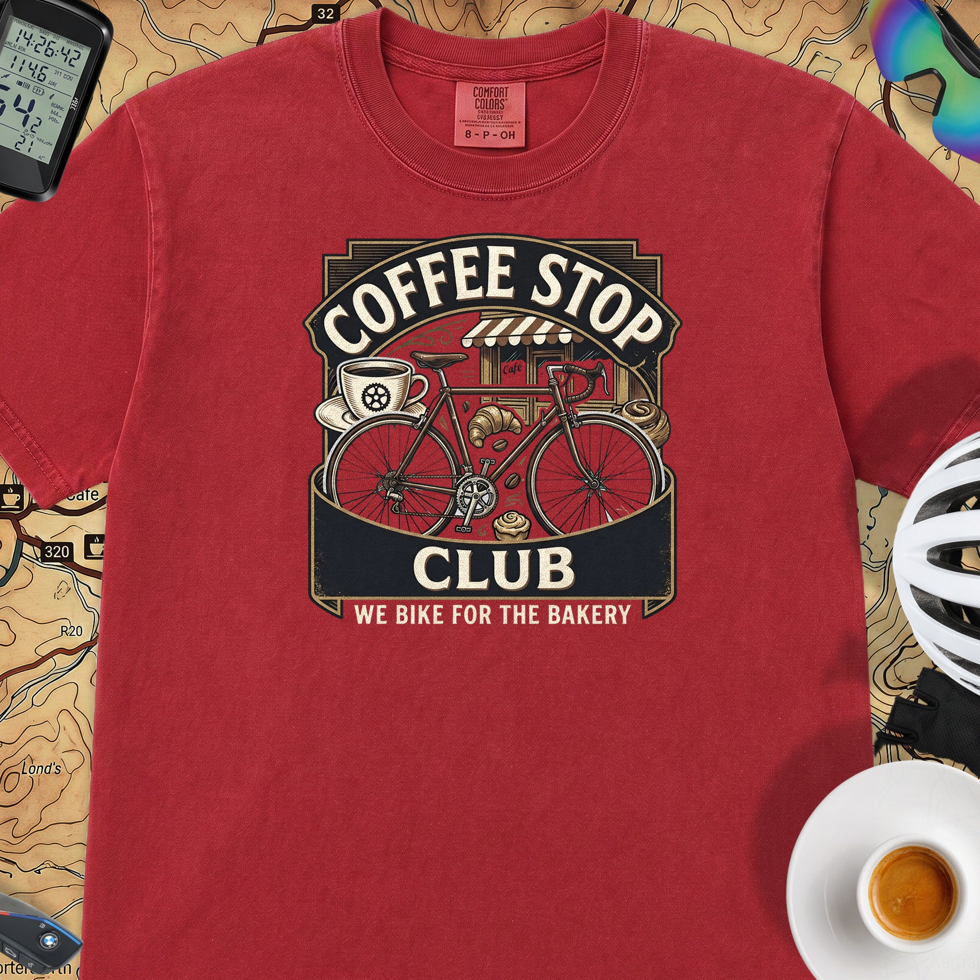 We Ride for the Bakery T-Shirt — Red
