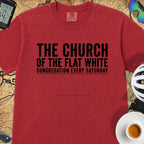 Church of the Flat White T‑Shirt — Red