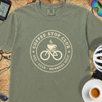 Coffee Stop Club Bike T-Shirt — Sage