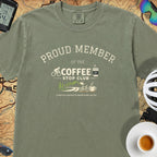  Proud Member Coffee Stop Club T-Shirt — Sage