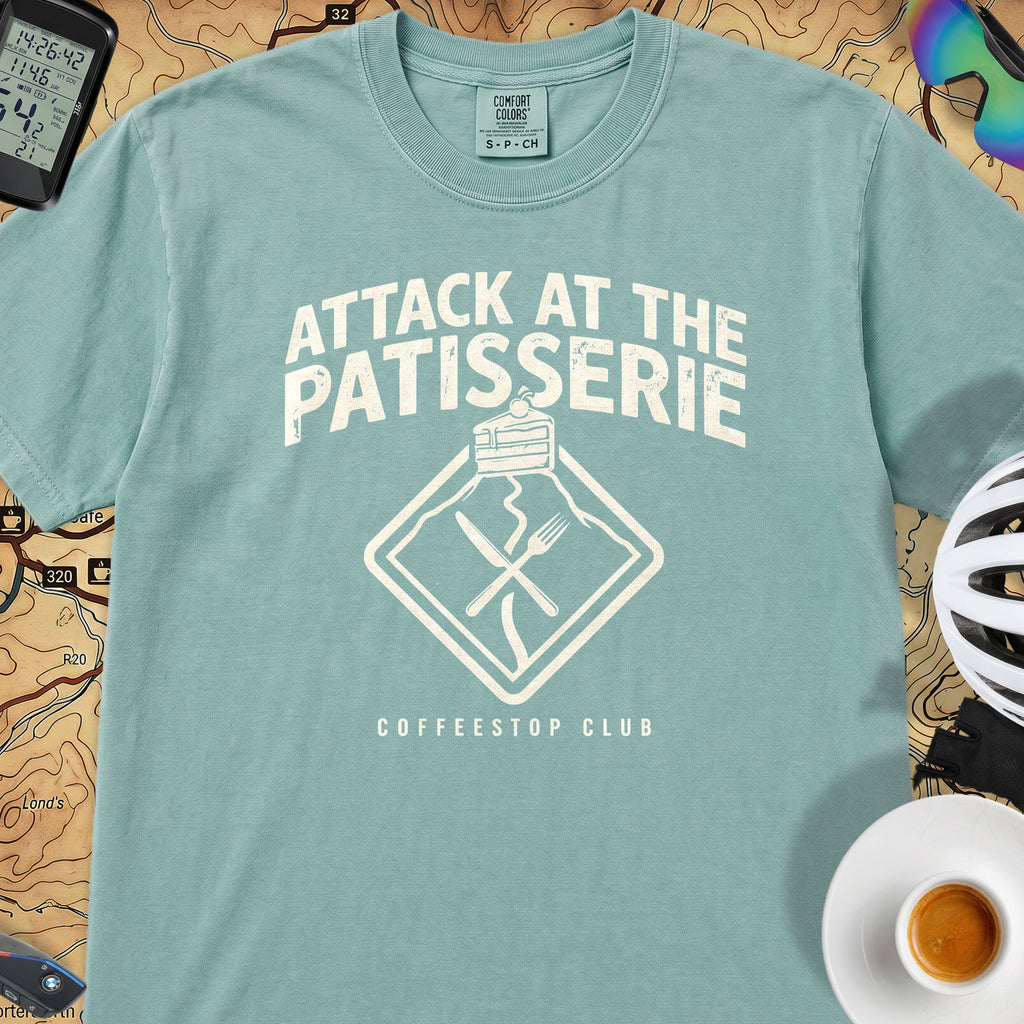 Attack at the Patisserie Cycling T-Shirt — Seafoam