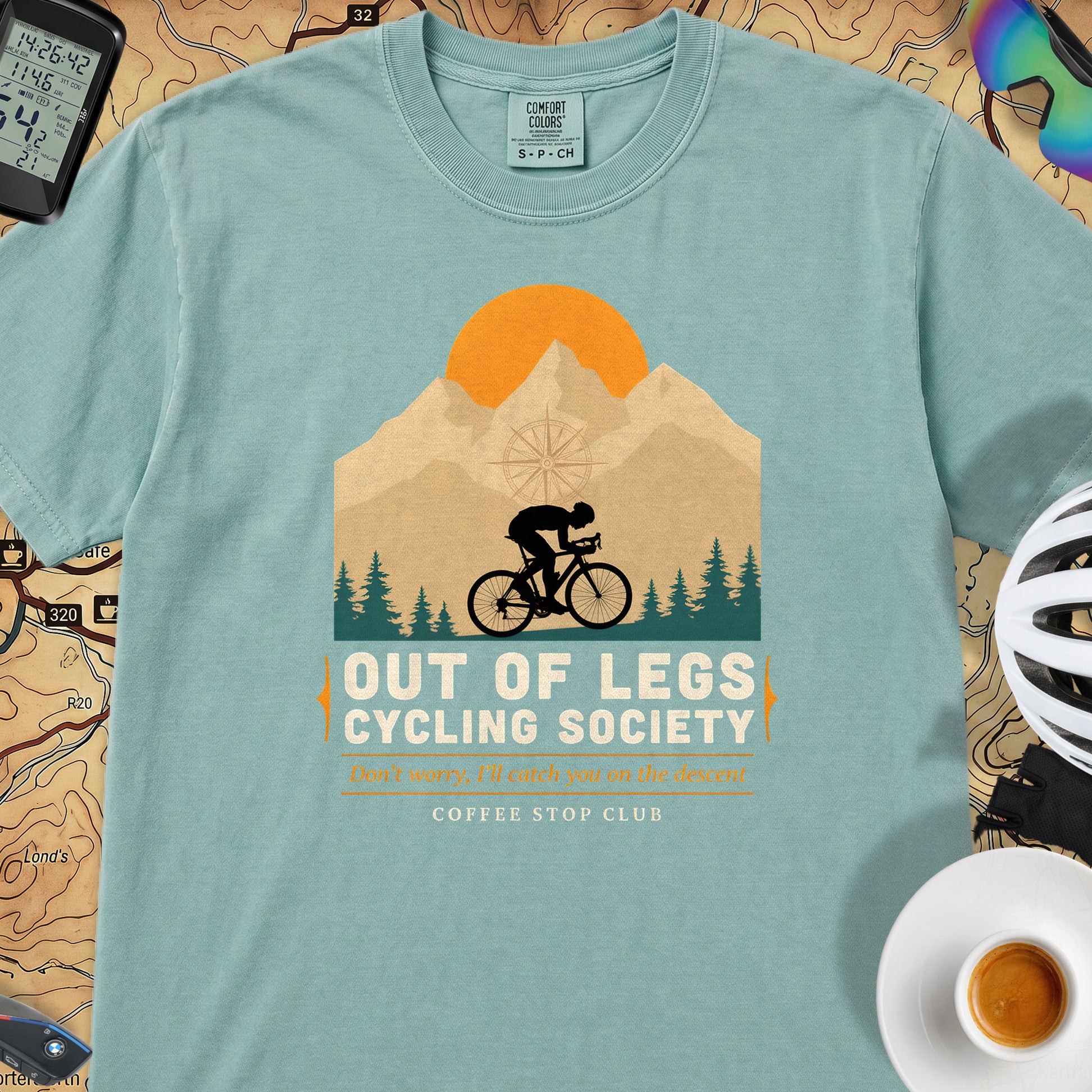 Out of Legs Cycling T-Shirt — Seafoam
