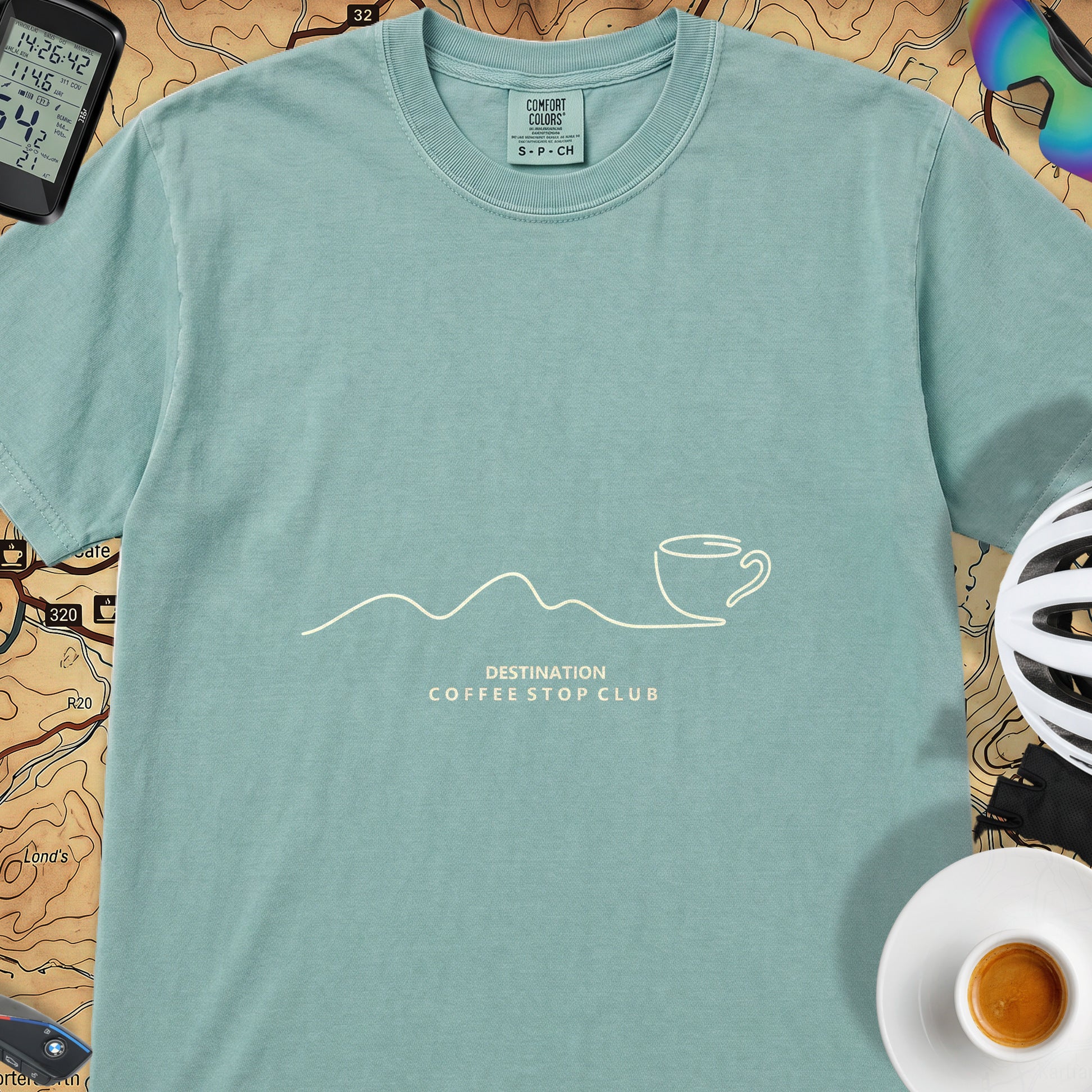 Destination Cycling T-Shirt — Seafoam
