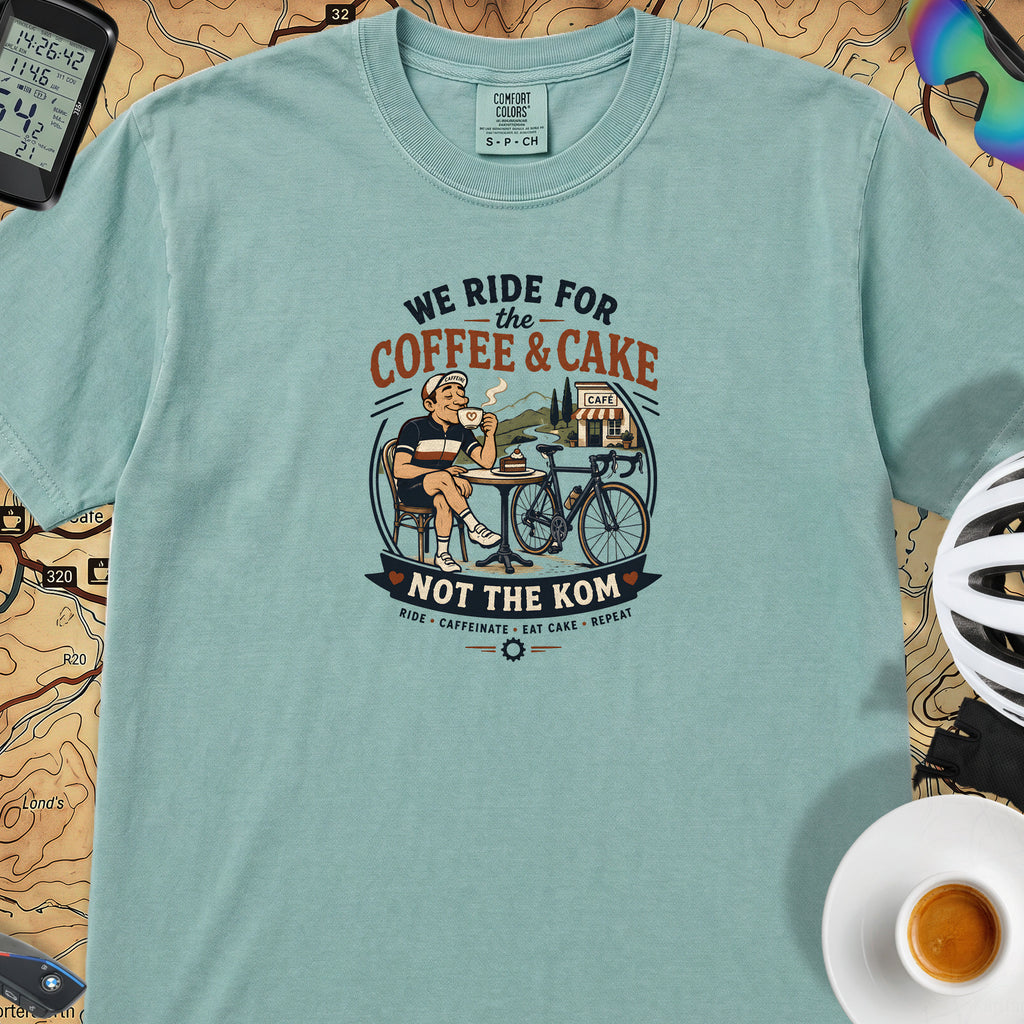 Ride For Coffee  and Cake T-Shirt — Seafoam