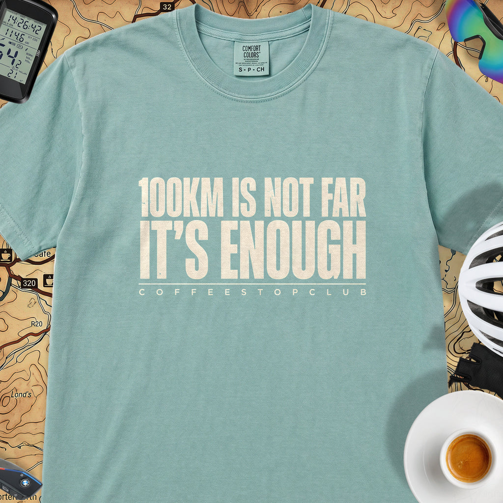 100Km is Not Far T‑Shirt — Seafoam