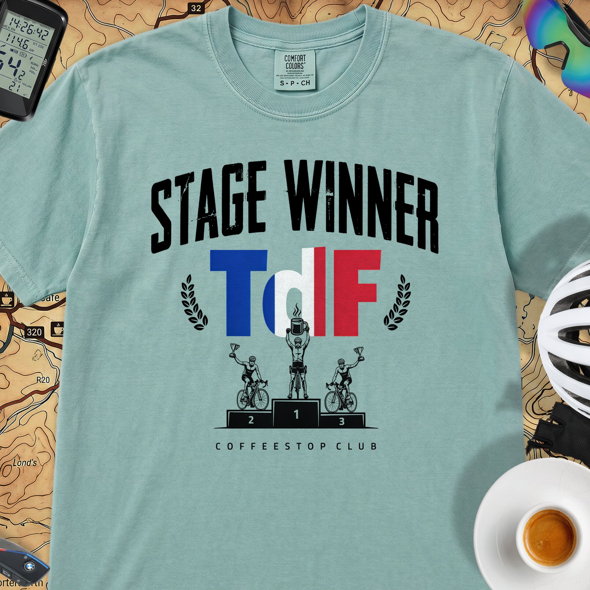 Stage Winner TdF Cycling T-Shirt — Seafoam