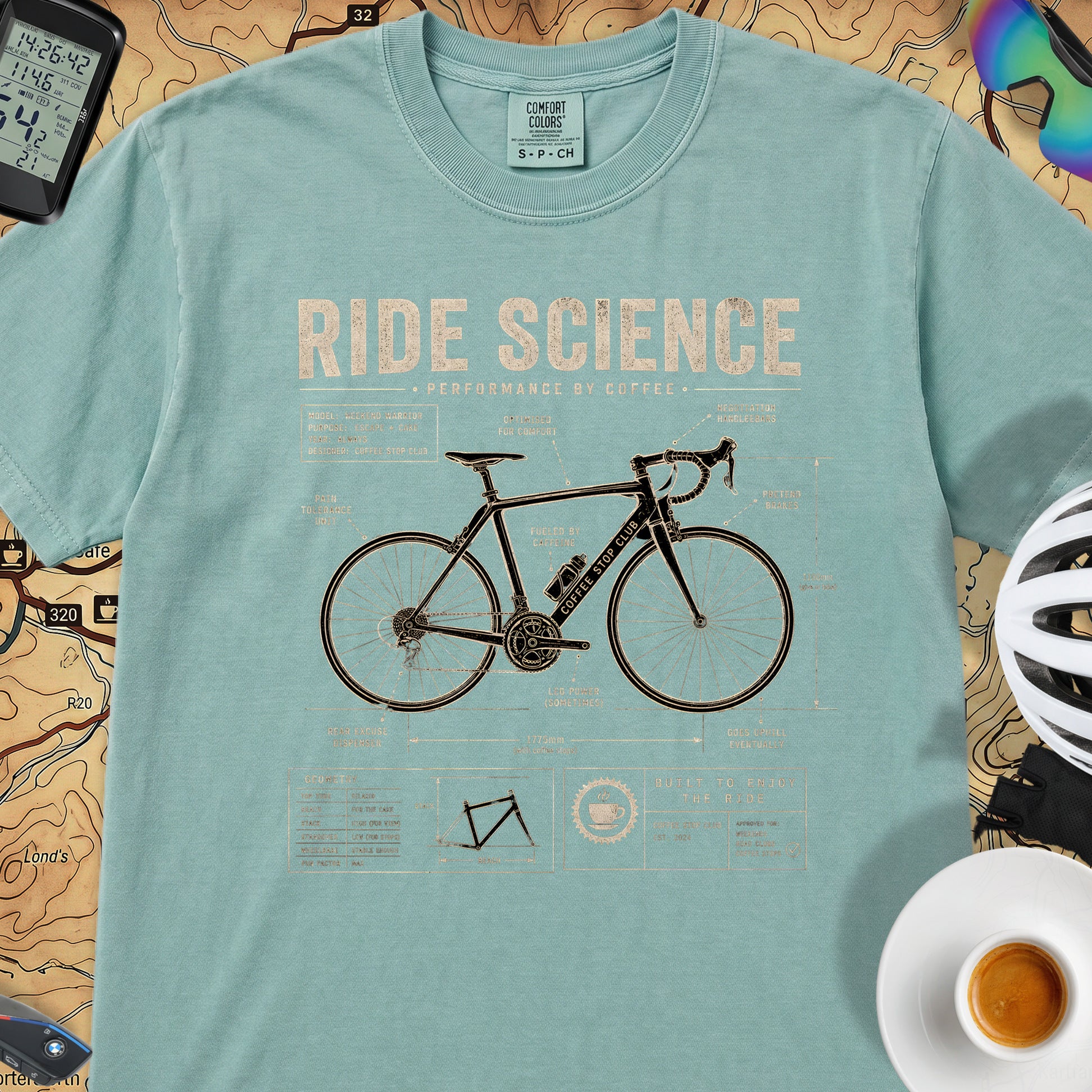 Ride Science Bike T-Shirt — Seafoam
