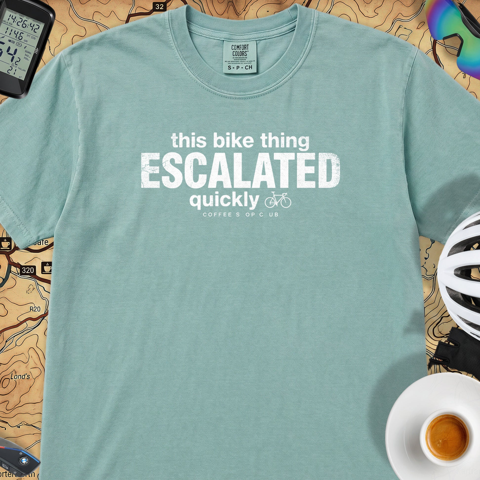 This Bike Thing Escalated T-Shirt — Seafoam