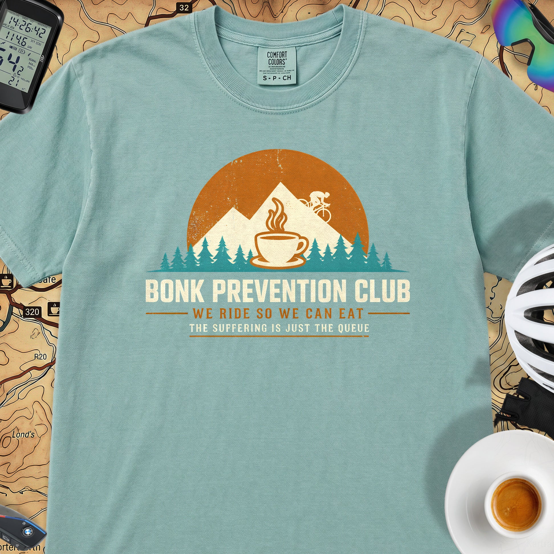 Bonk Prevention Cycling T-Shirt — Seafoam