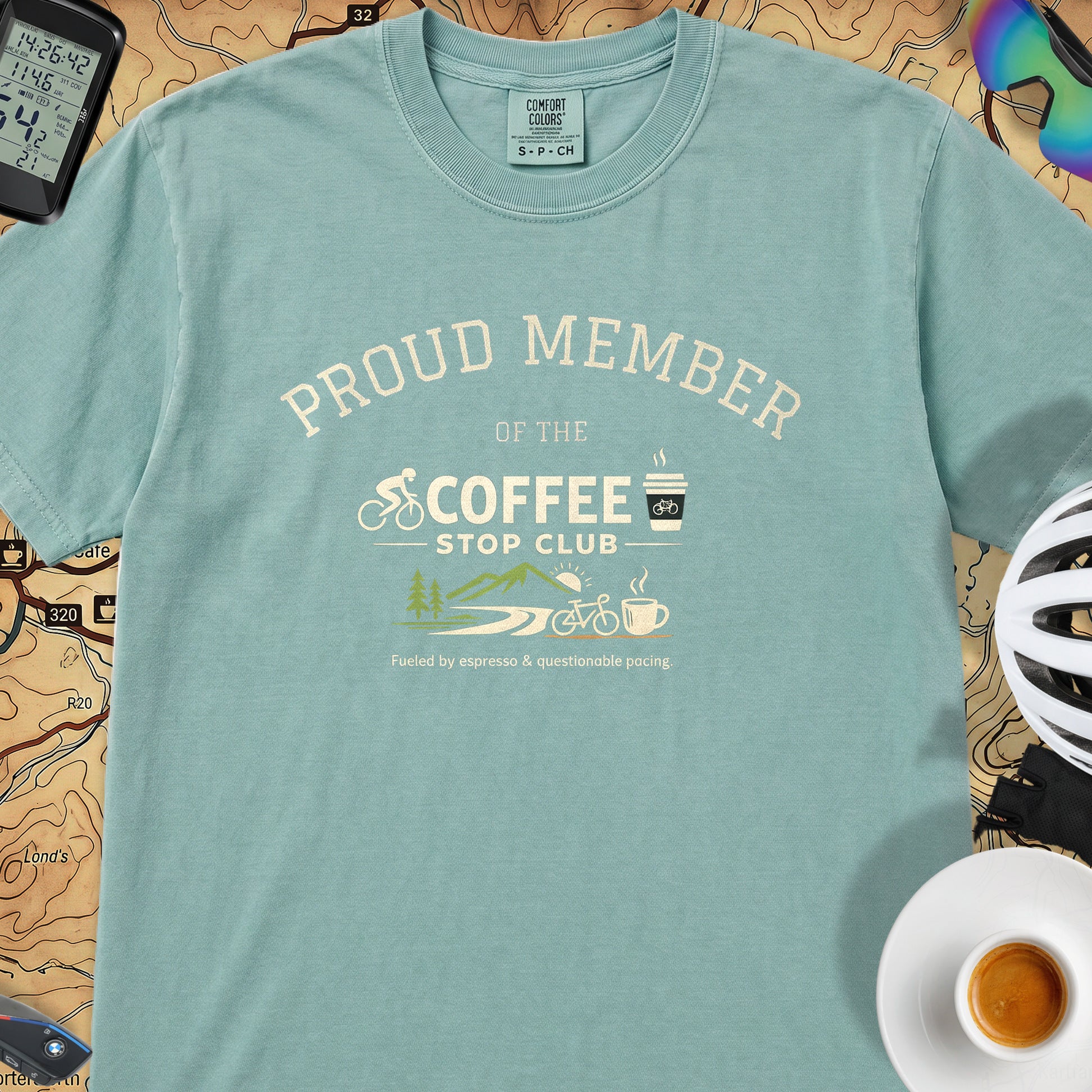  Proud Member Coffee Stop Club T-Shirt — Seafoam
