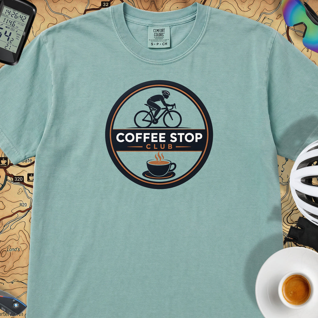 Awesome Coffee Stop Club T-Shirt — Seafoam