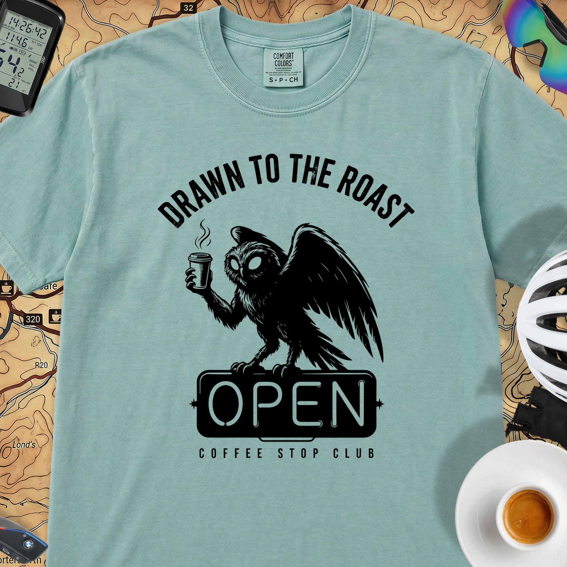 Drawn to the Roast Cycling T-Shirt — Seafoam