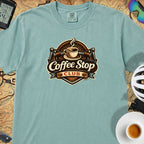 Vintage Coffee Stop Club T‑Shirt — Seafoam